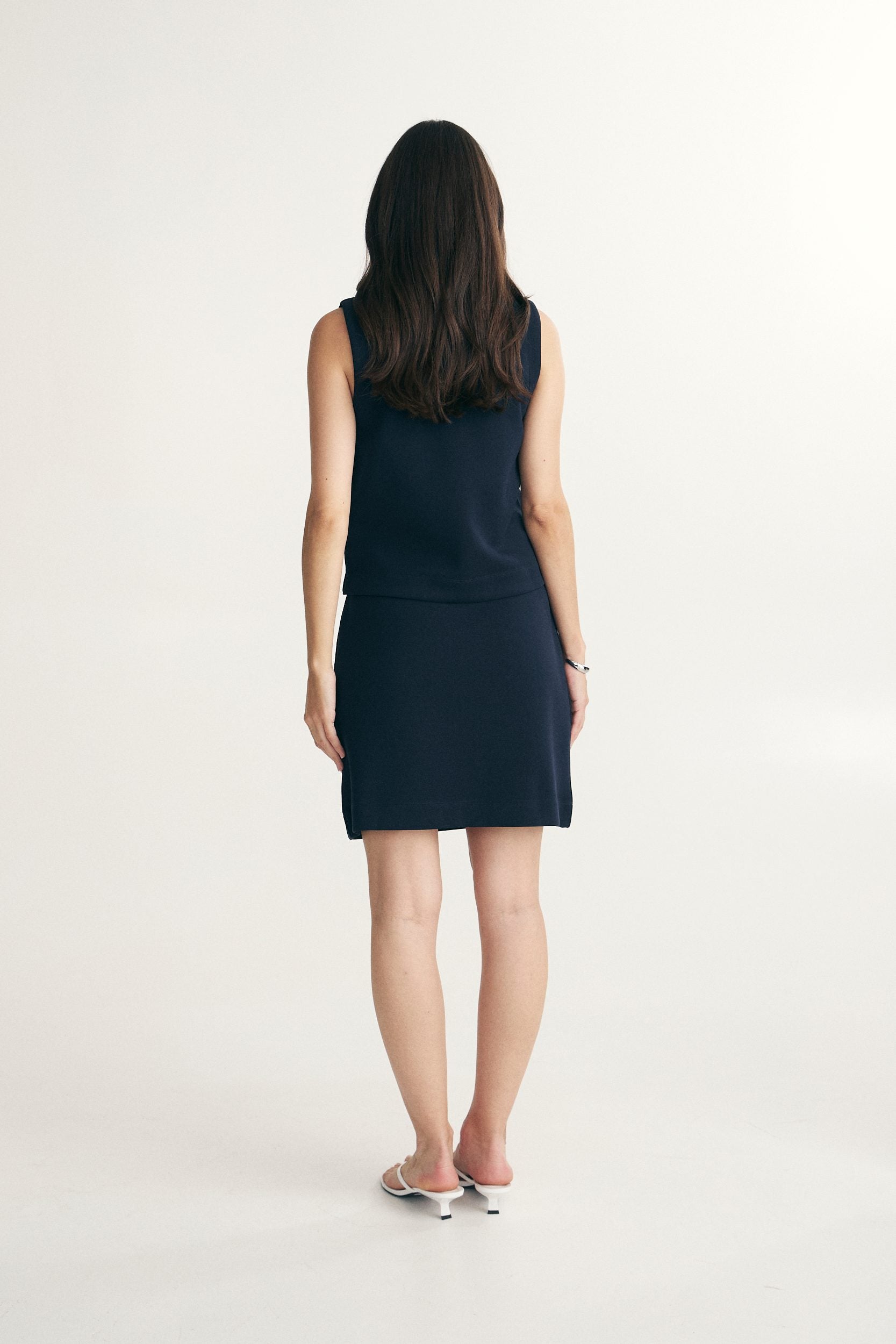Elastic waist jersey skirt