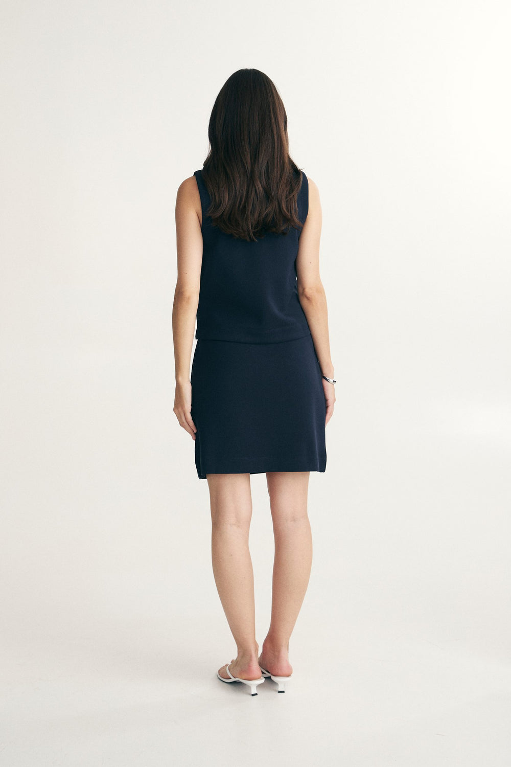 Elastic waist jersey skirt