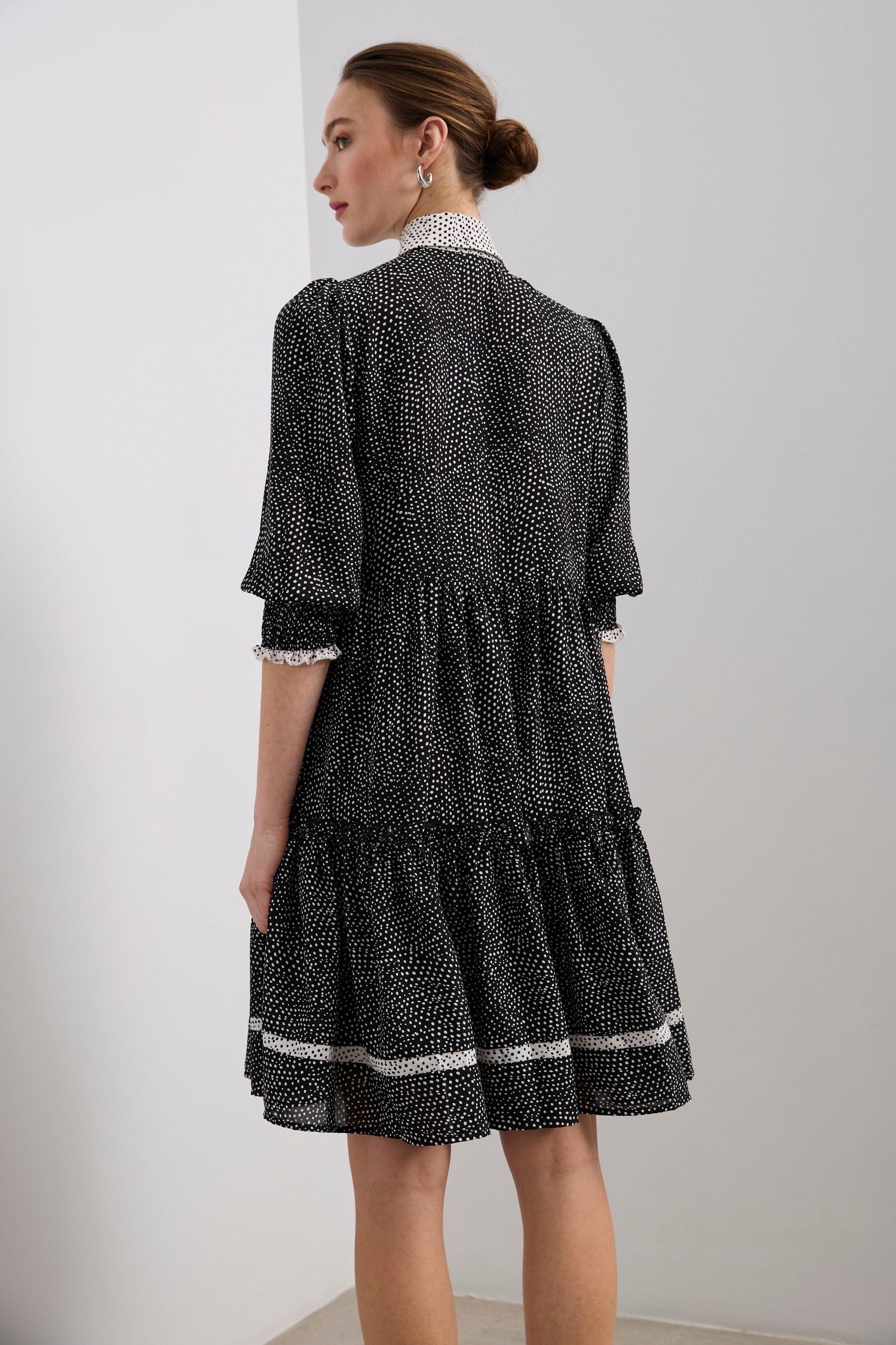 Robe longue motif à pois