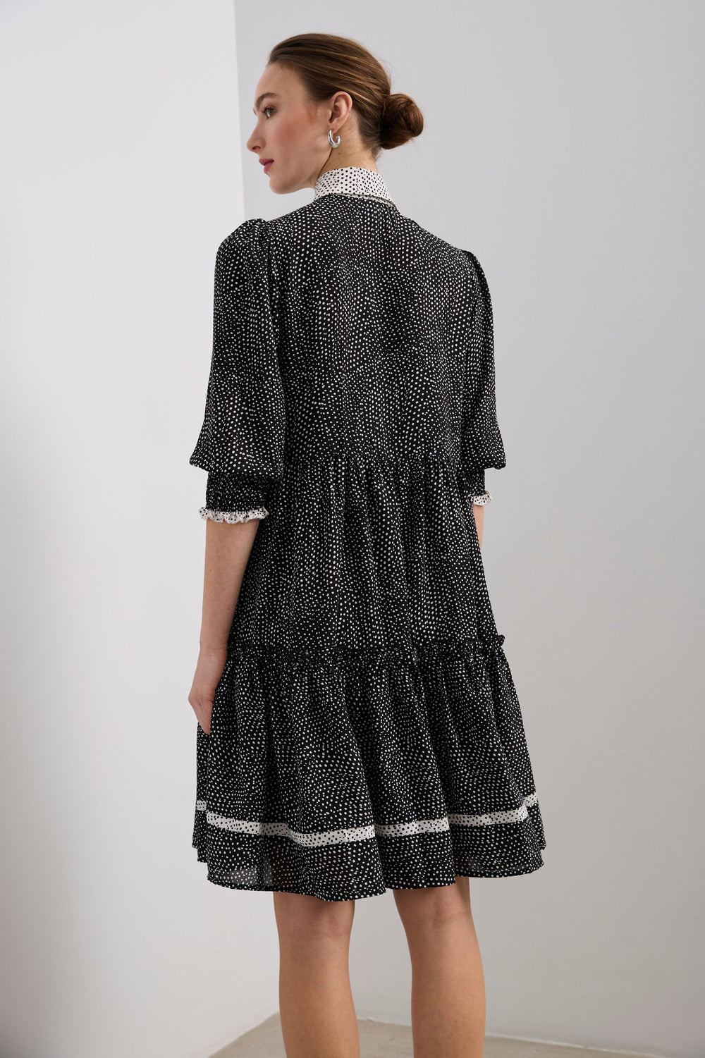 Robe longue motif à pois