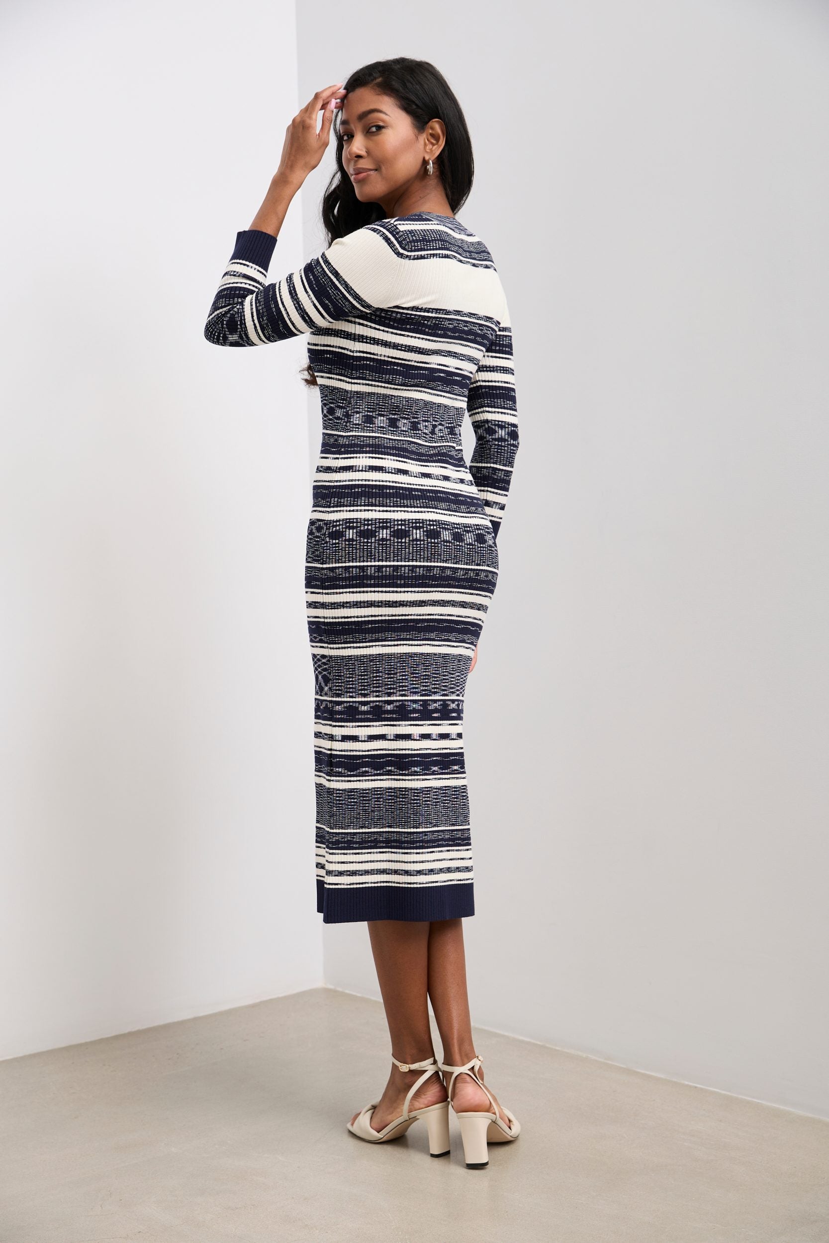 Striped rib dress