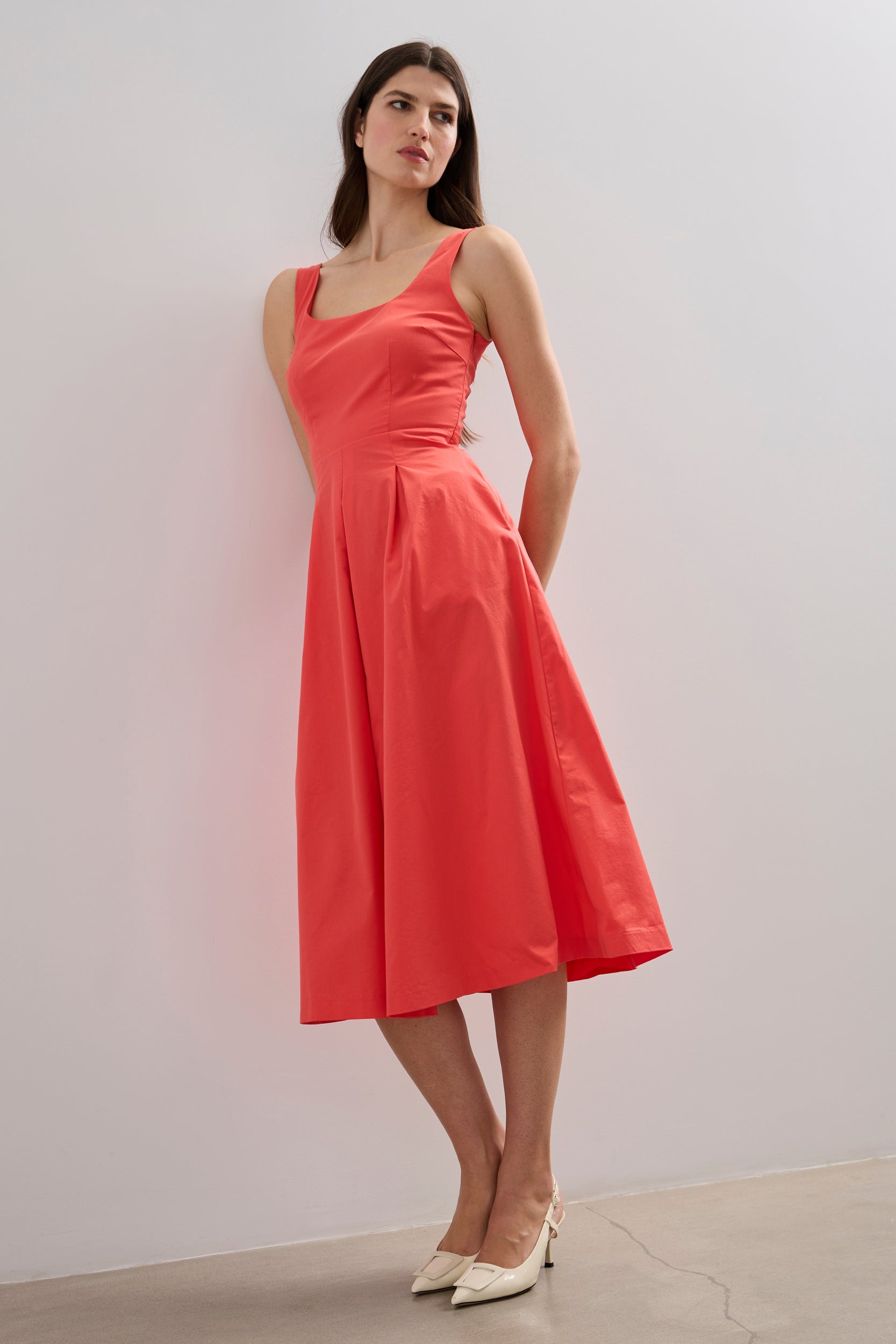 Robe longue avec plis