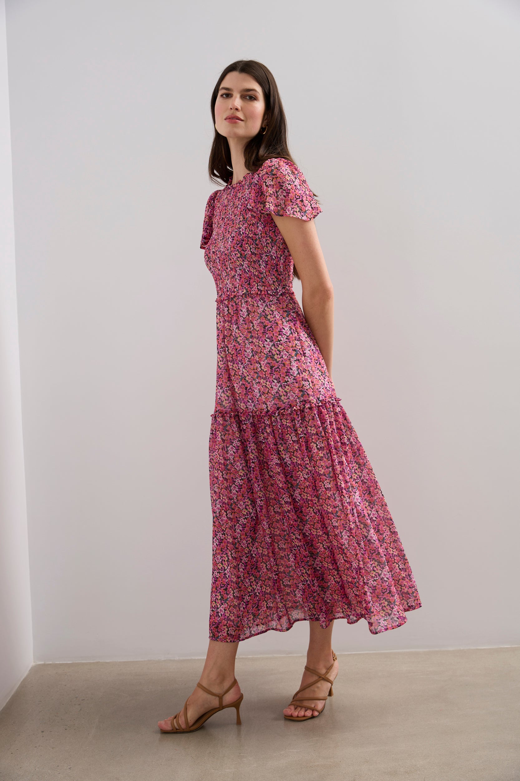 LONG RUFFLE DRESS
