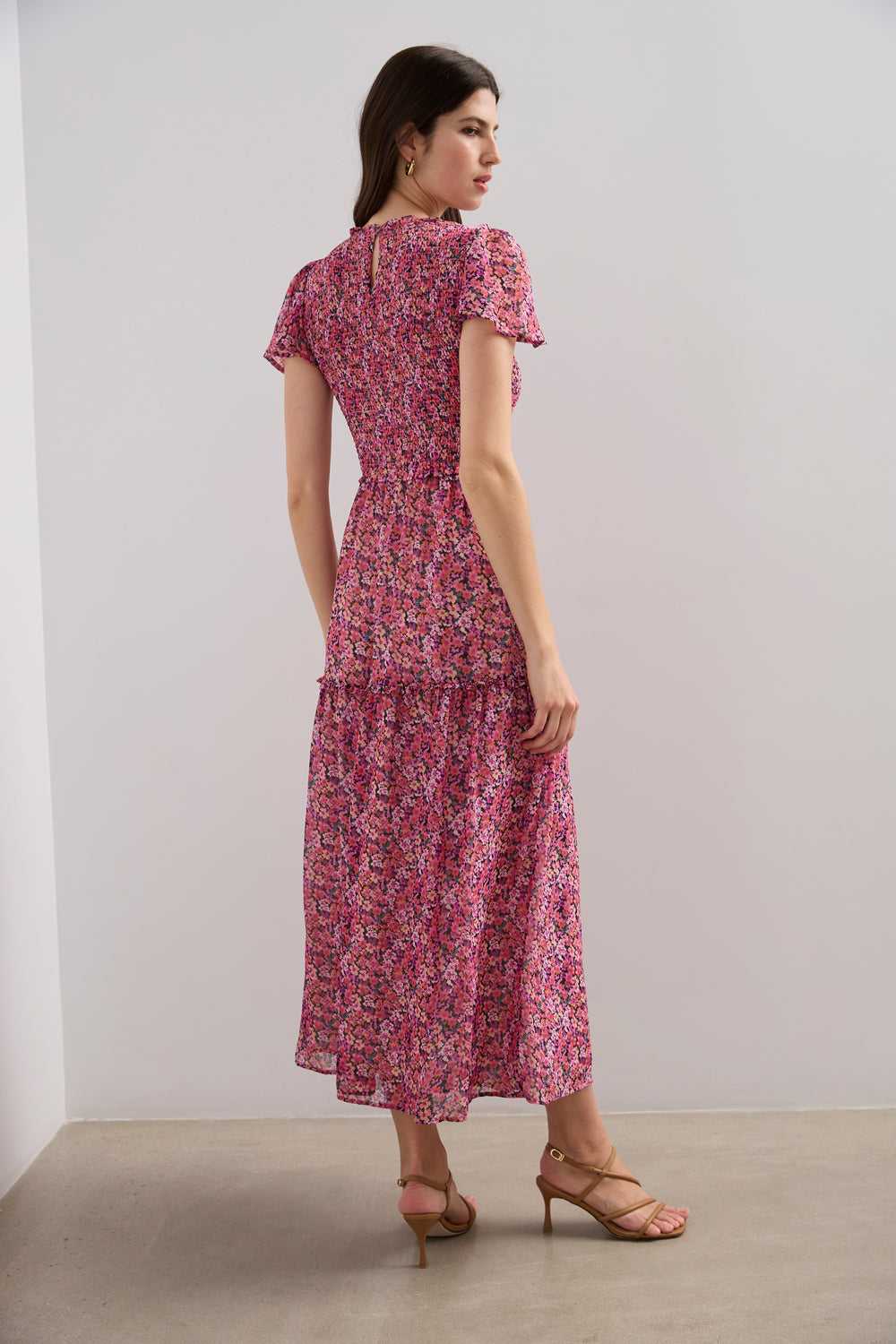 Robe longue à volants