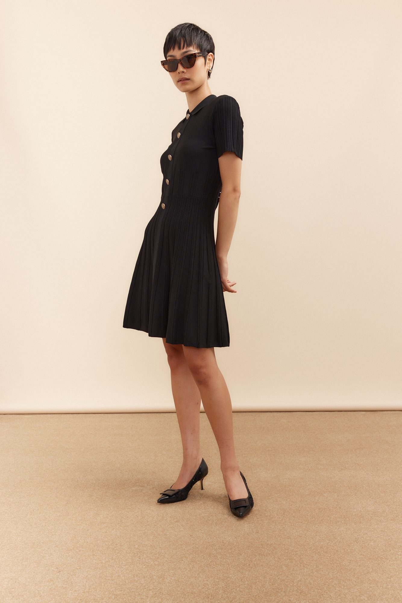 Fit flare knitted dress