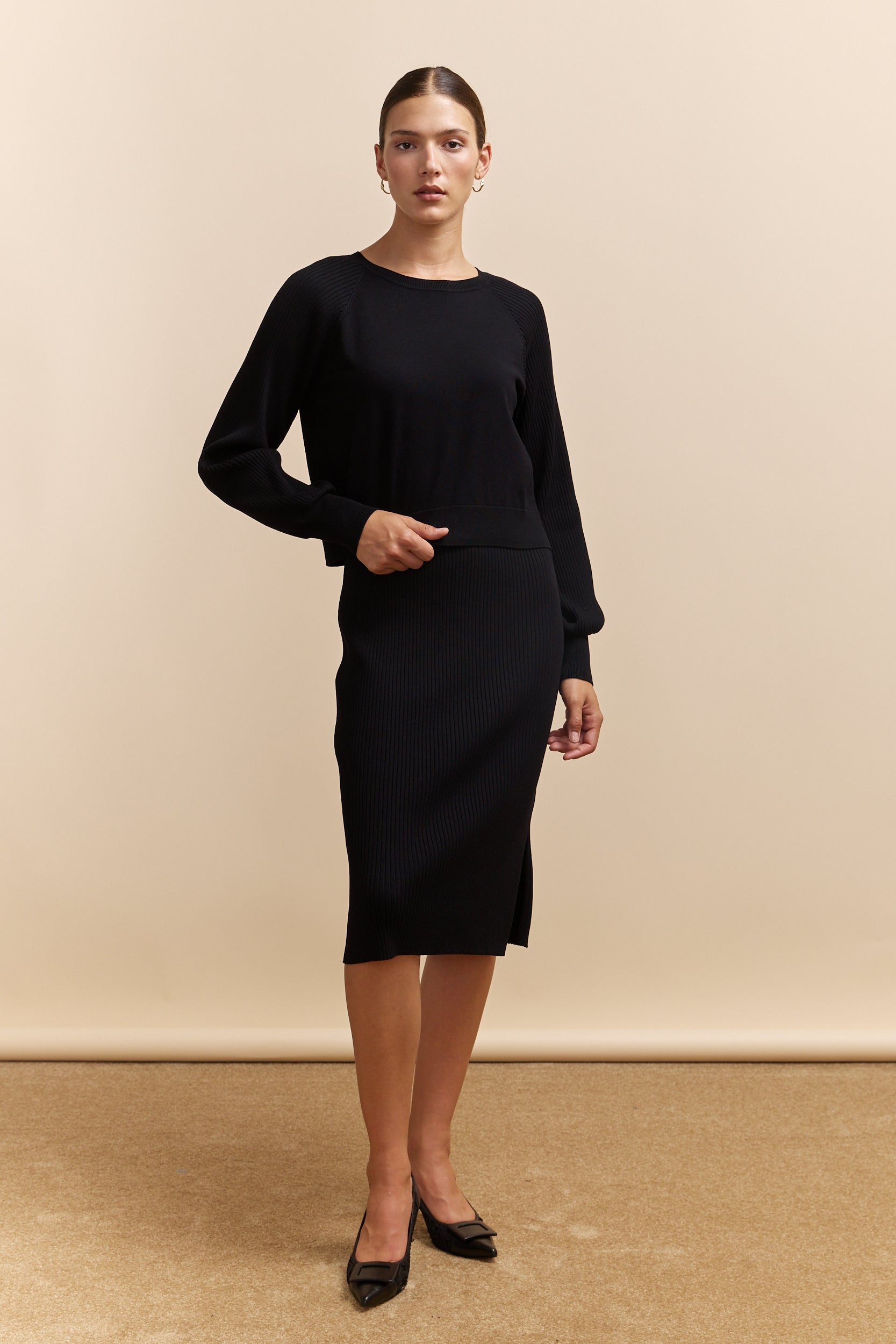 Robe en maille côtelée 2 1