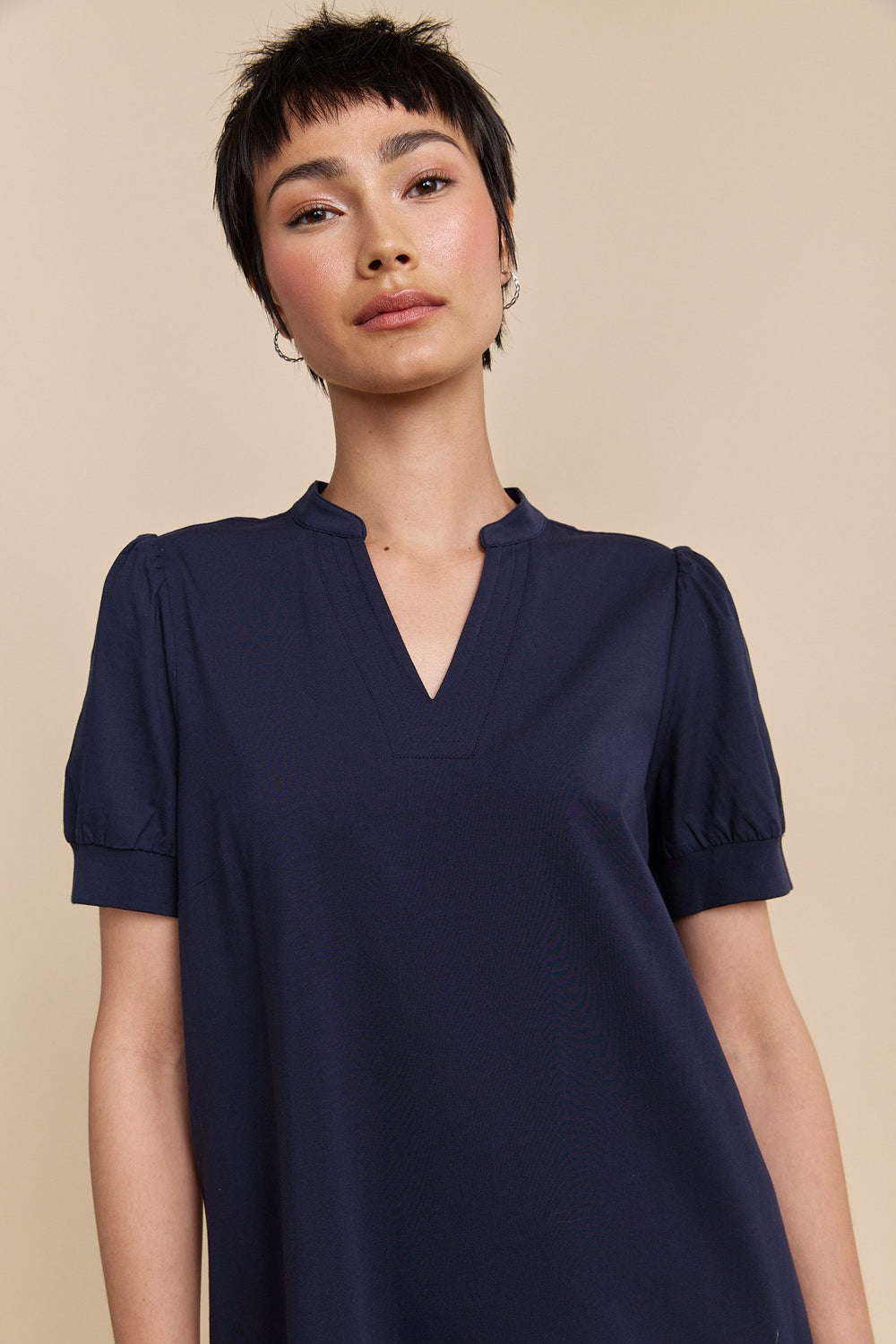 Robe jersey avec manches en popeline