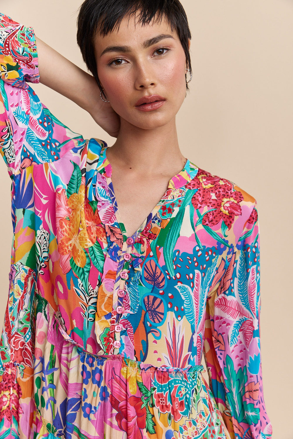 Robe à imprimé botanique