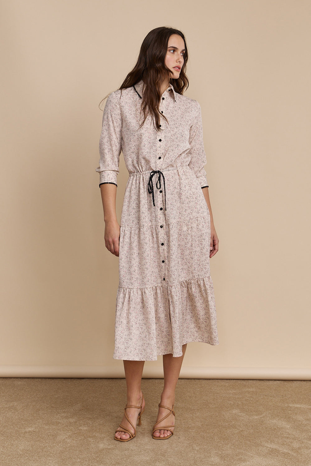 Robe chemisier fluide à imprimé floral