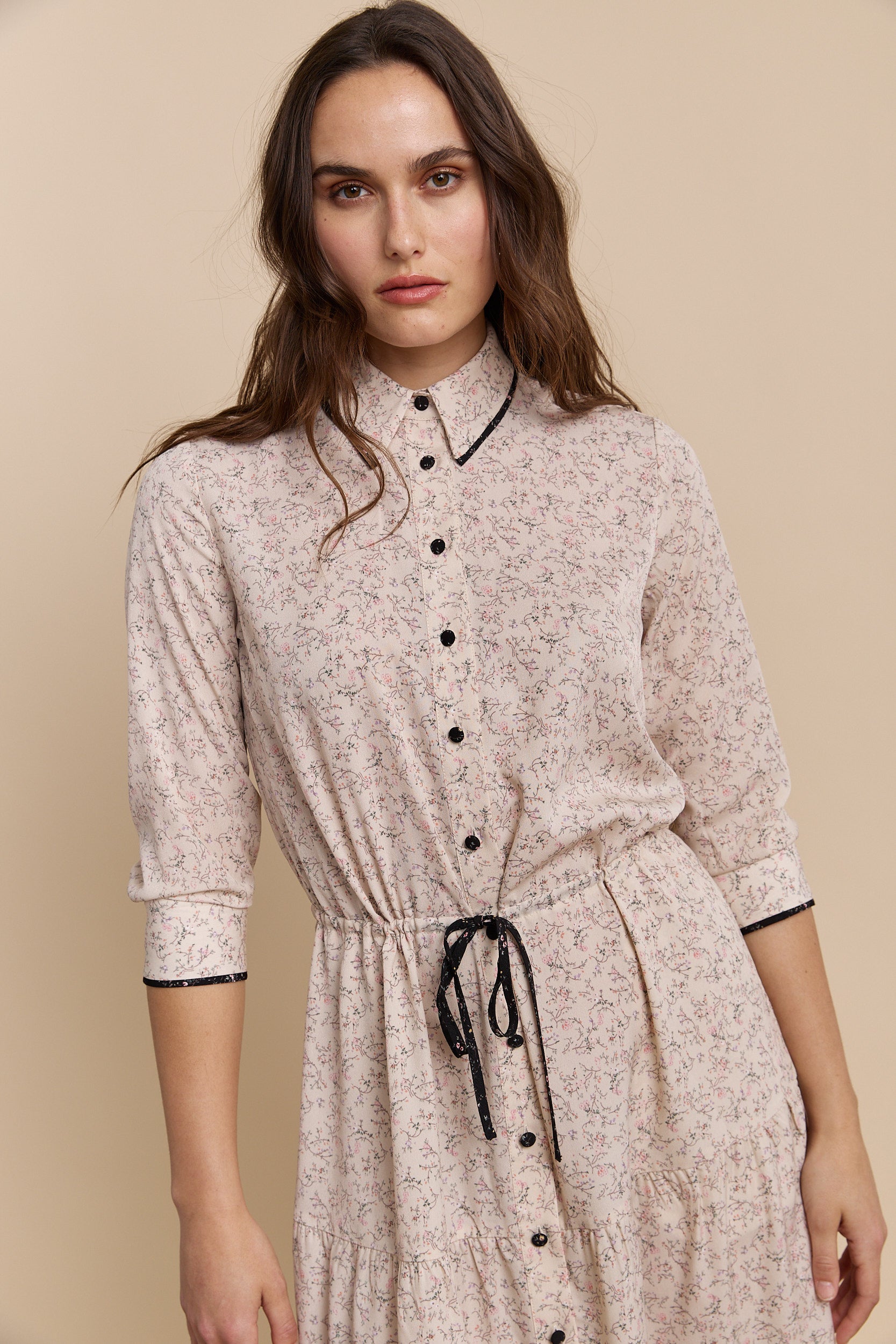 Robe chemisier fluide à imprimé floral