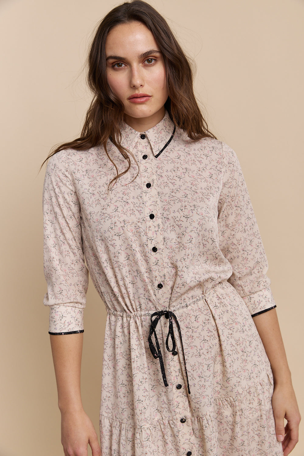 Robe chemisier fluide à imprimé floral