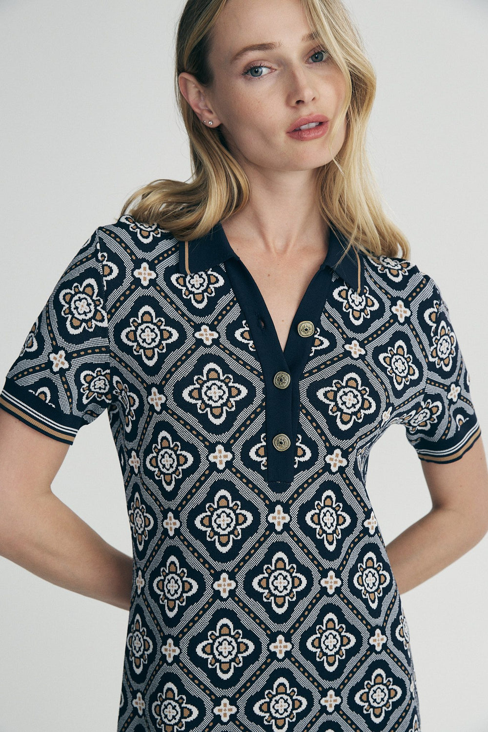 Robe à motif jacquard
