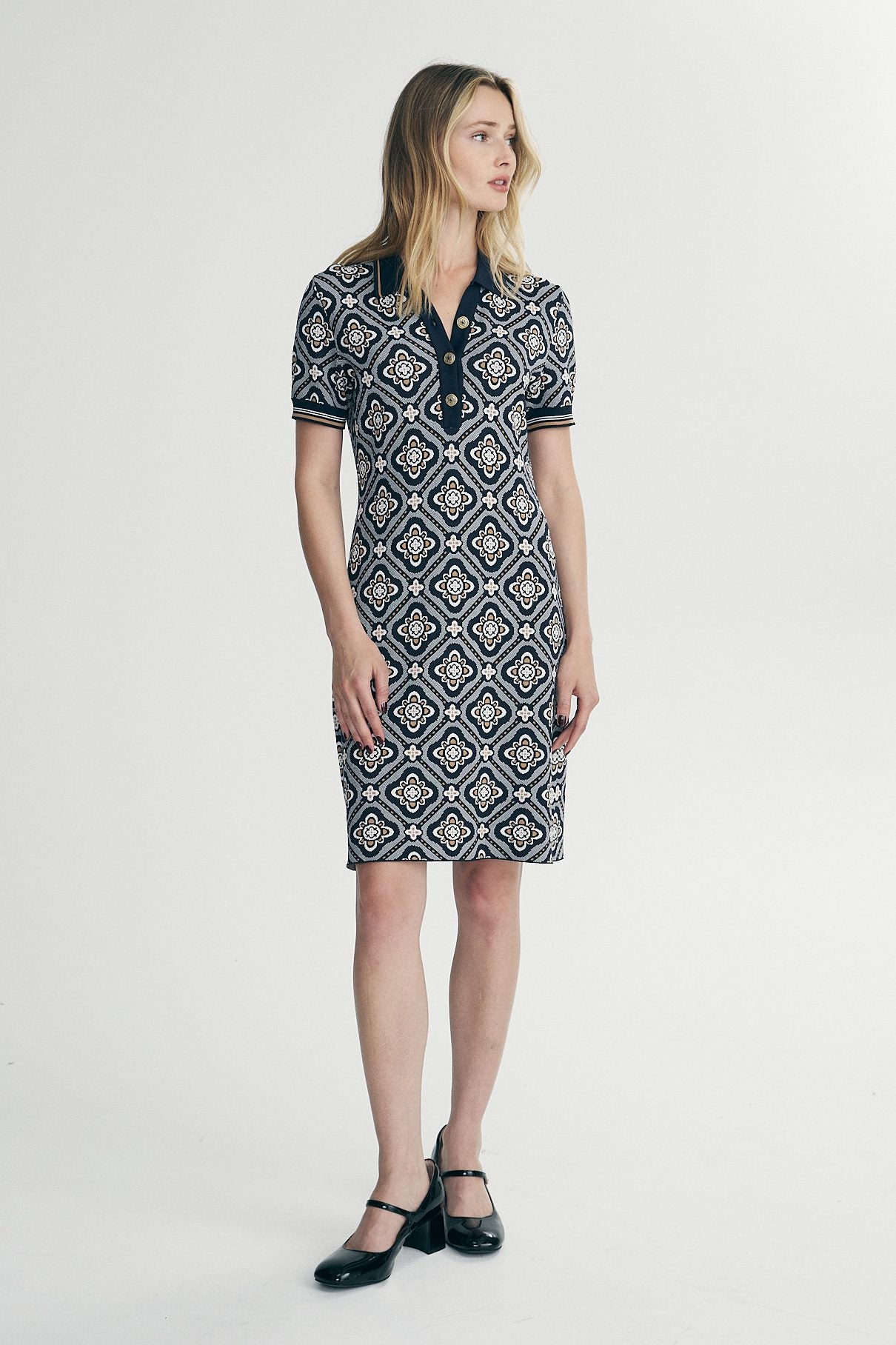 Robe à motif jacquard