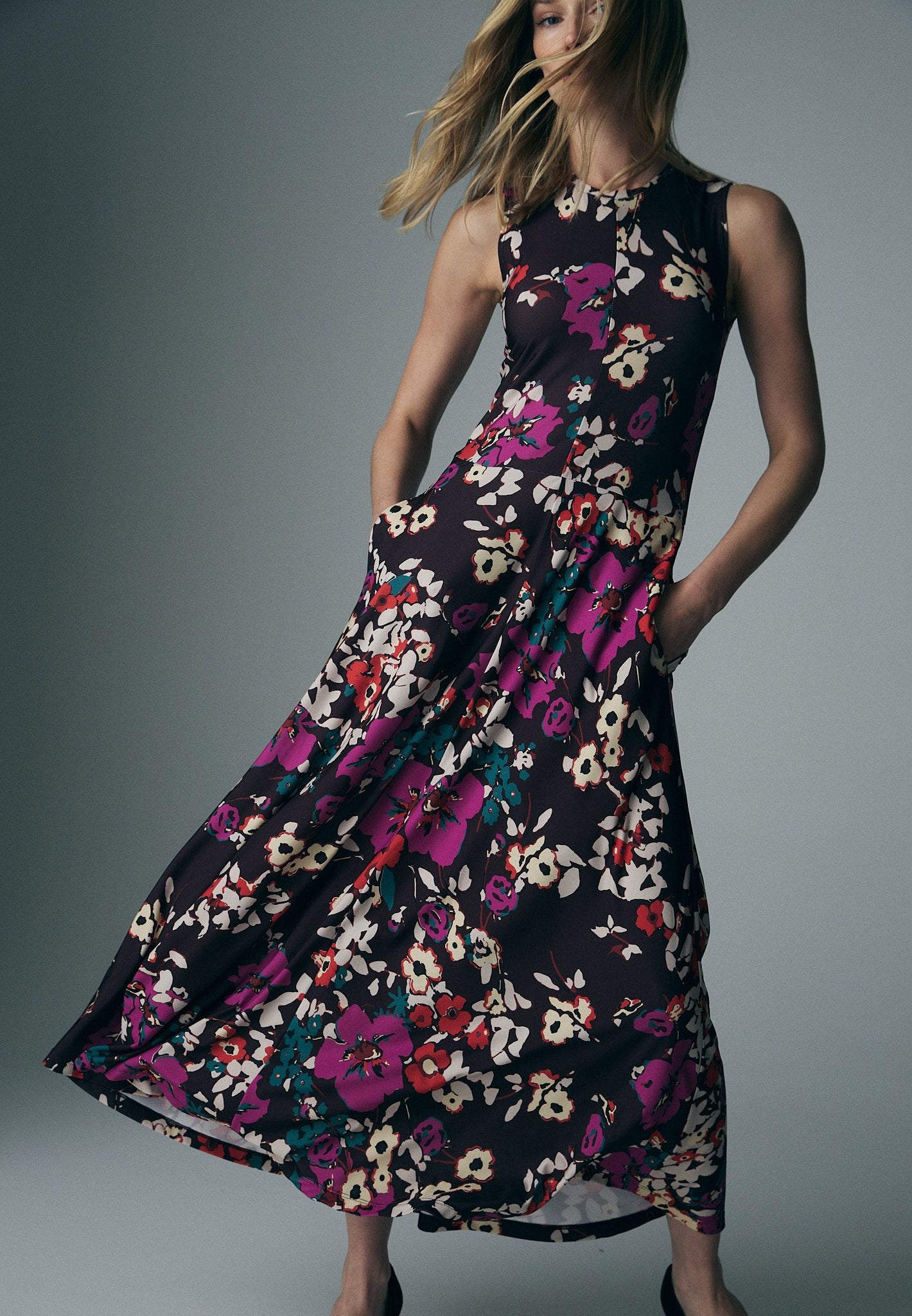 Robe longue à imprimé floral
