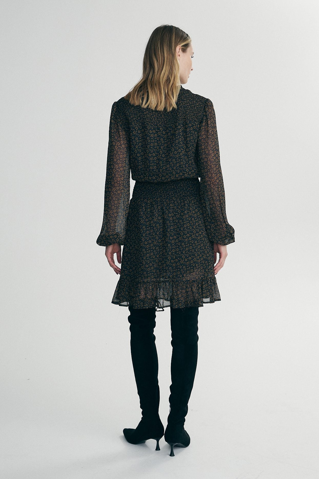 Floral printed fluid dress