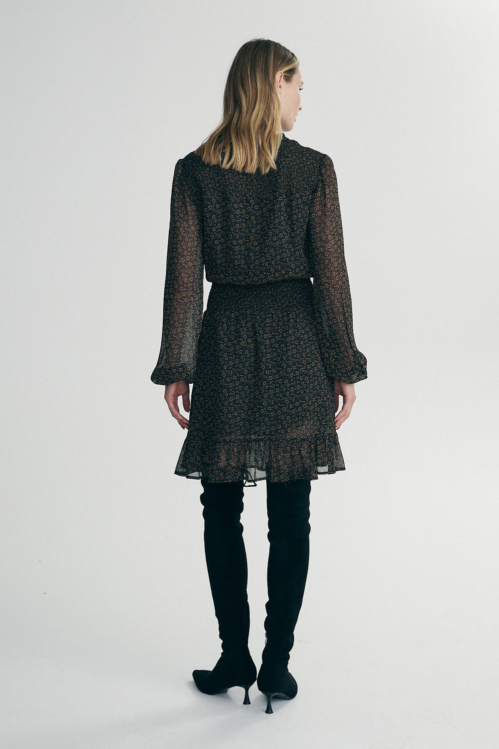 Floral printed fluid dress