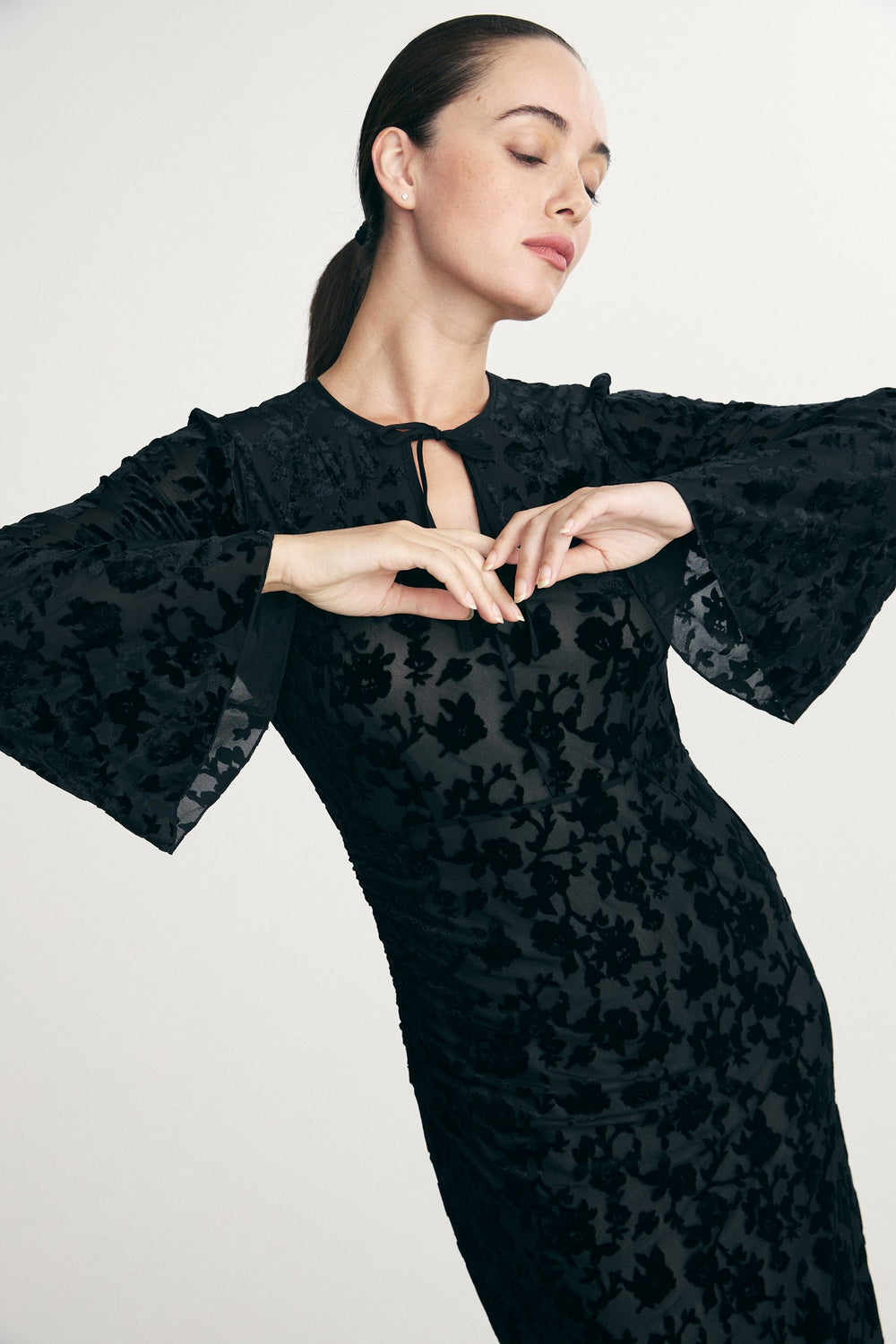 Velvet printed dress