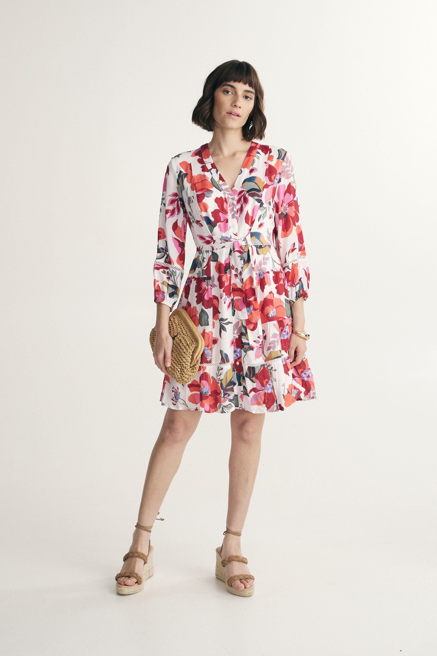 Robe fluide à imprimé floral