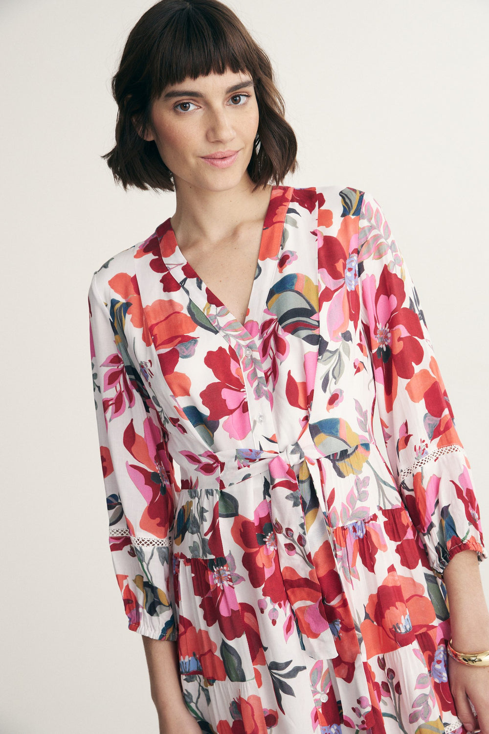 Robe fluide à imprimé floral