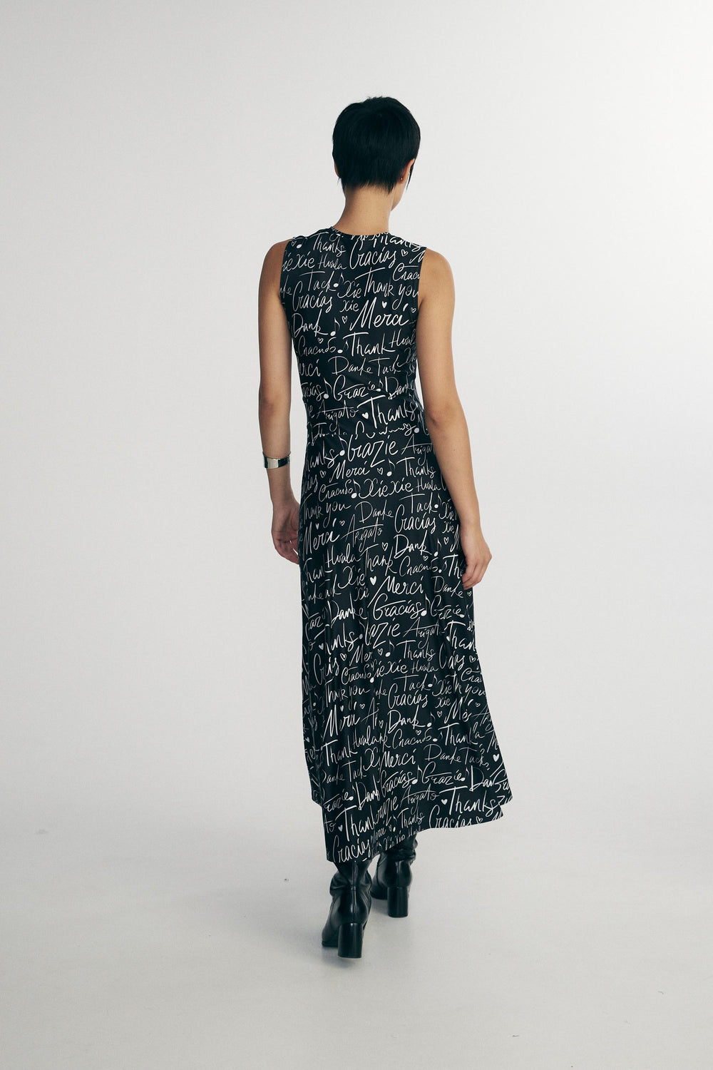 Robe longue imprimée sans manches