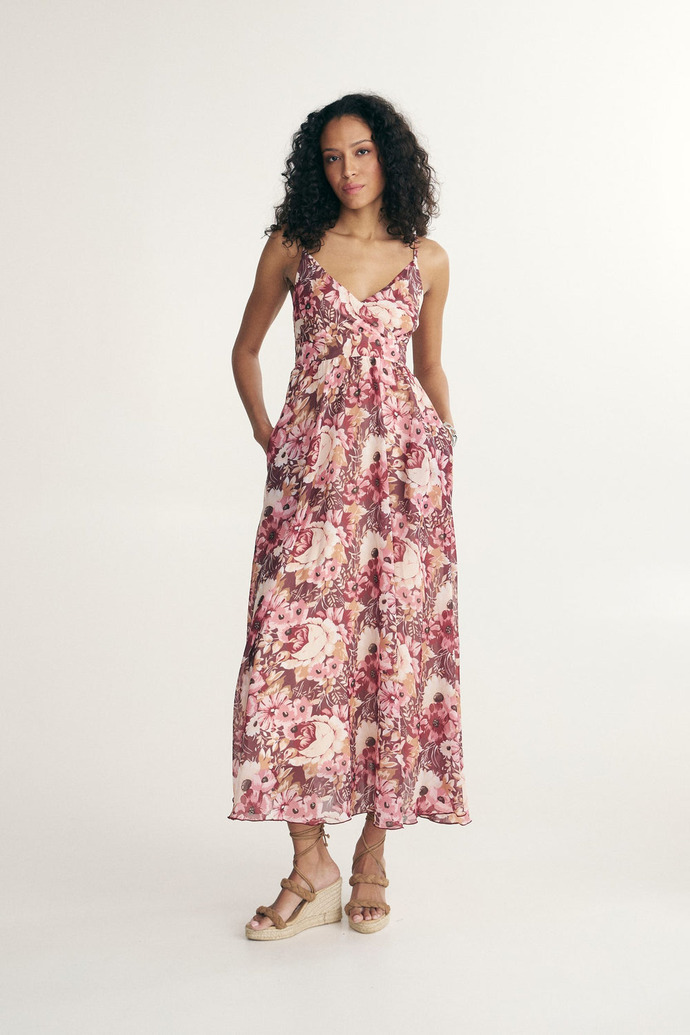 Maxi dress with floral print