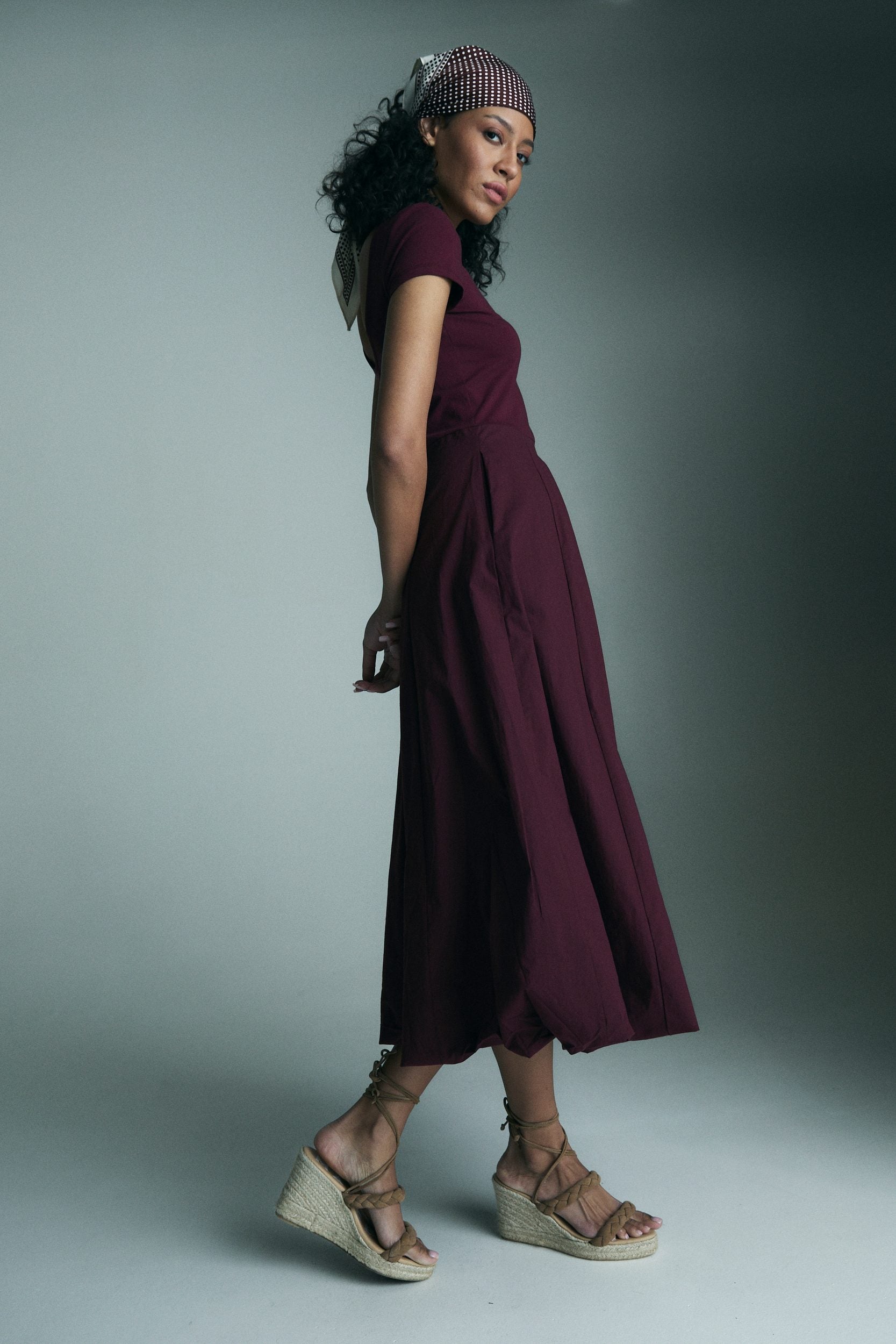 Robe ballon bi-matières