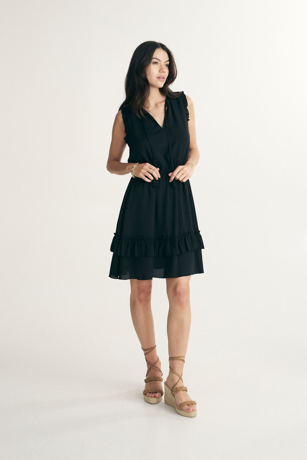 Robe fluide à volants