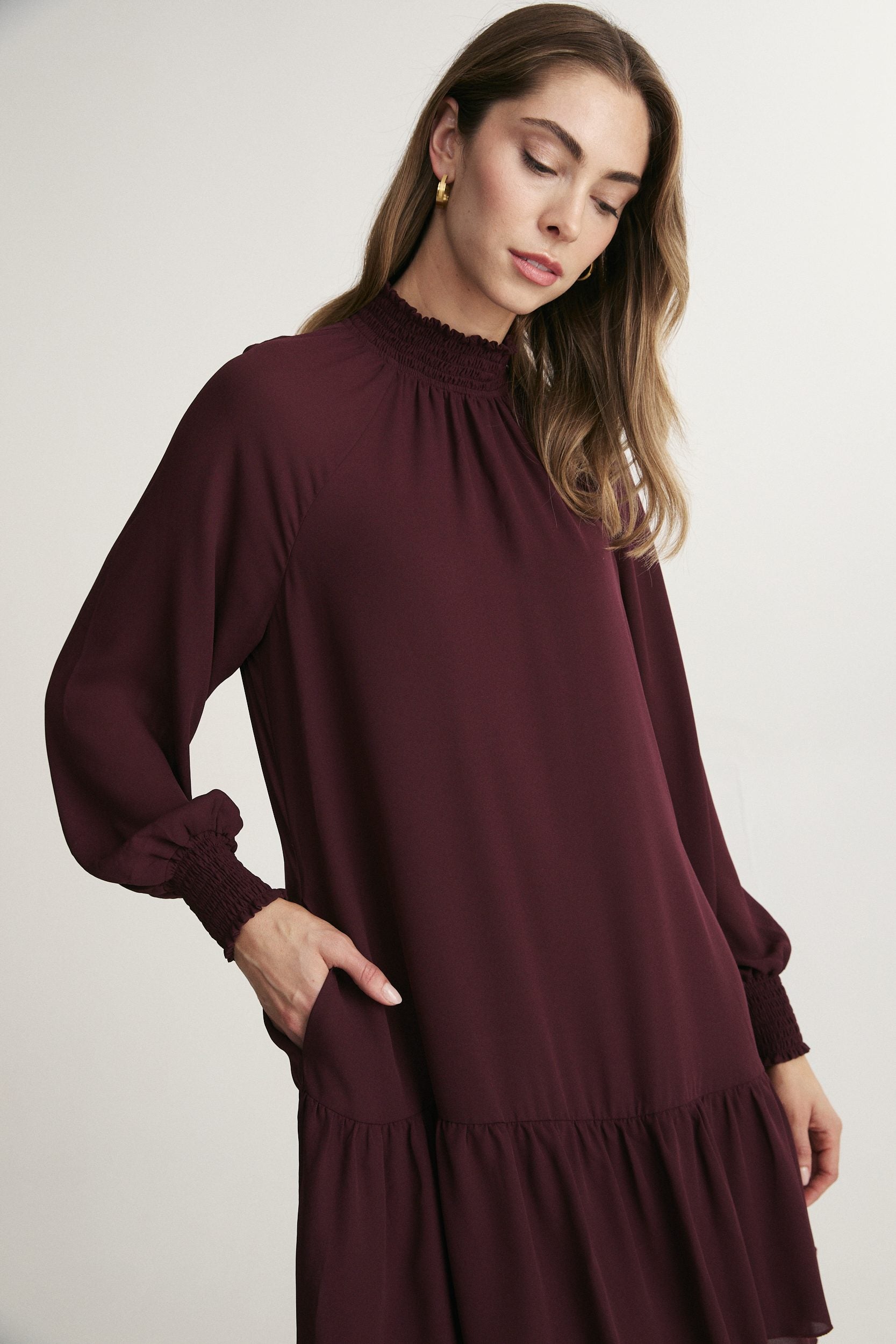 Fluid ruffle dress