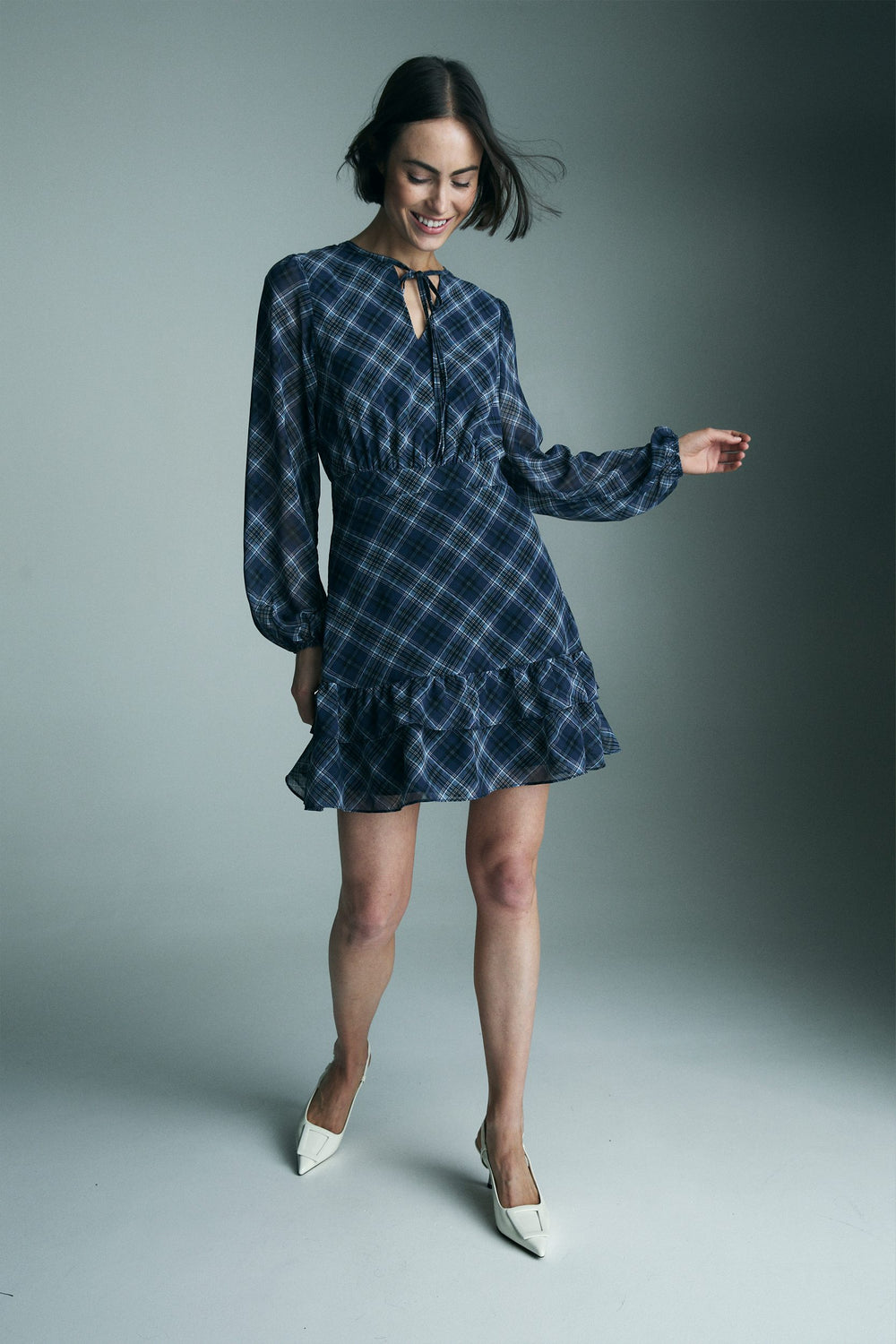 Robe fluide à carreaux