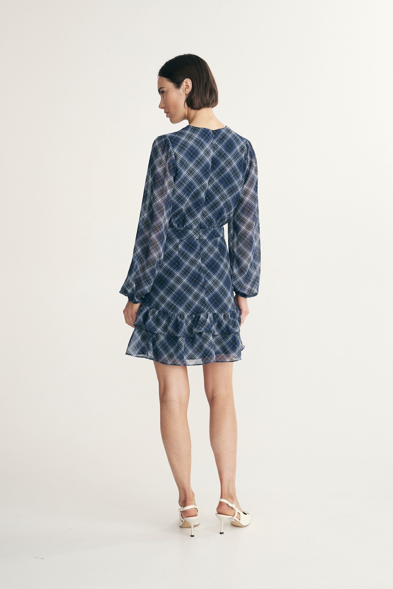 Robe fluide à carreaux