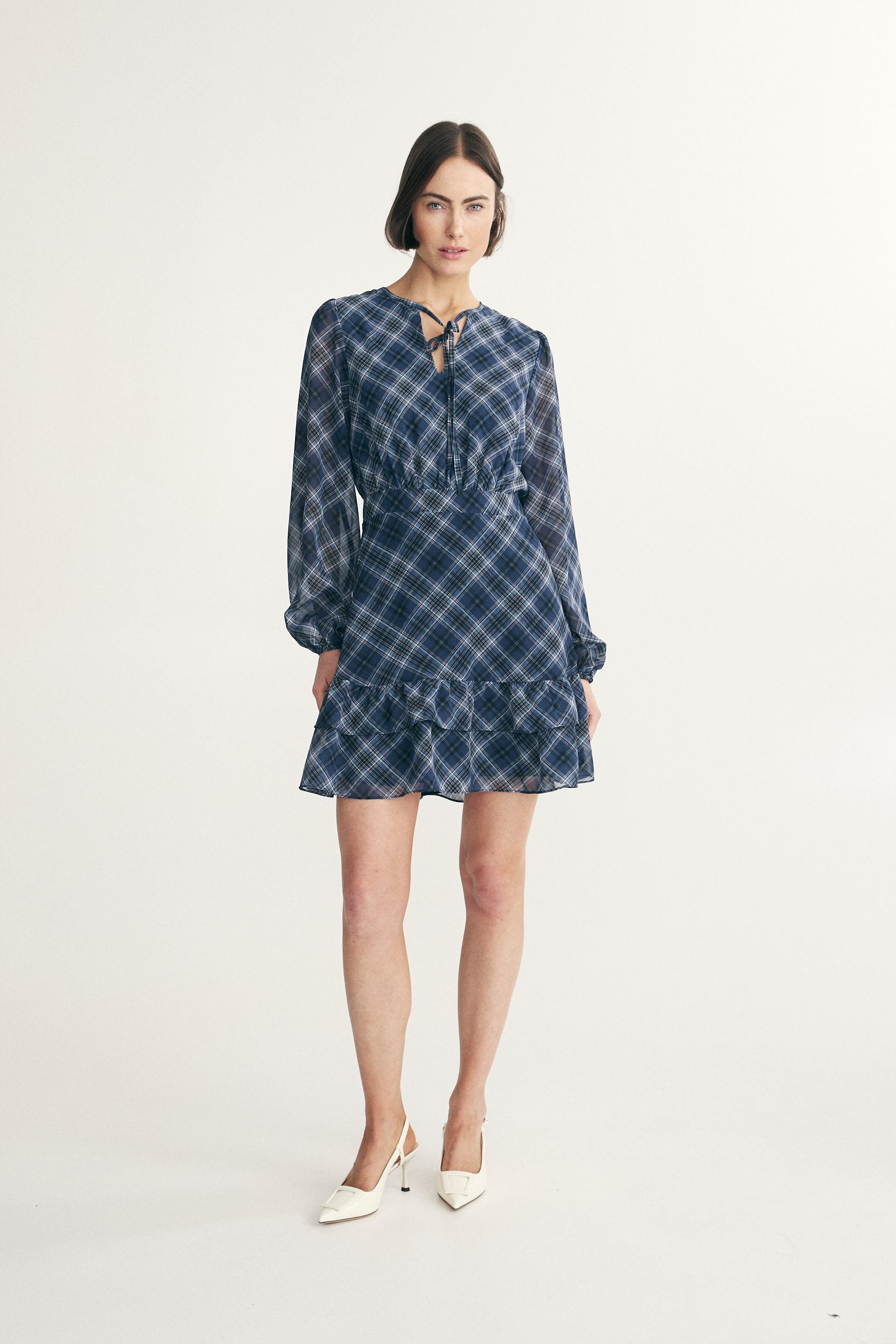 Robe fluide à carreaux