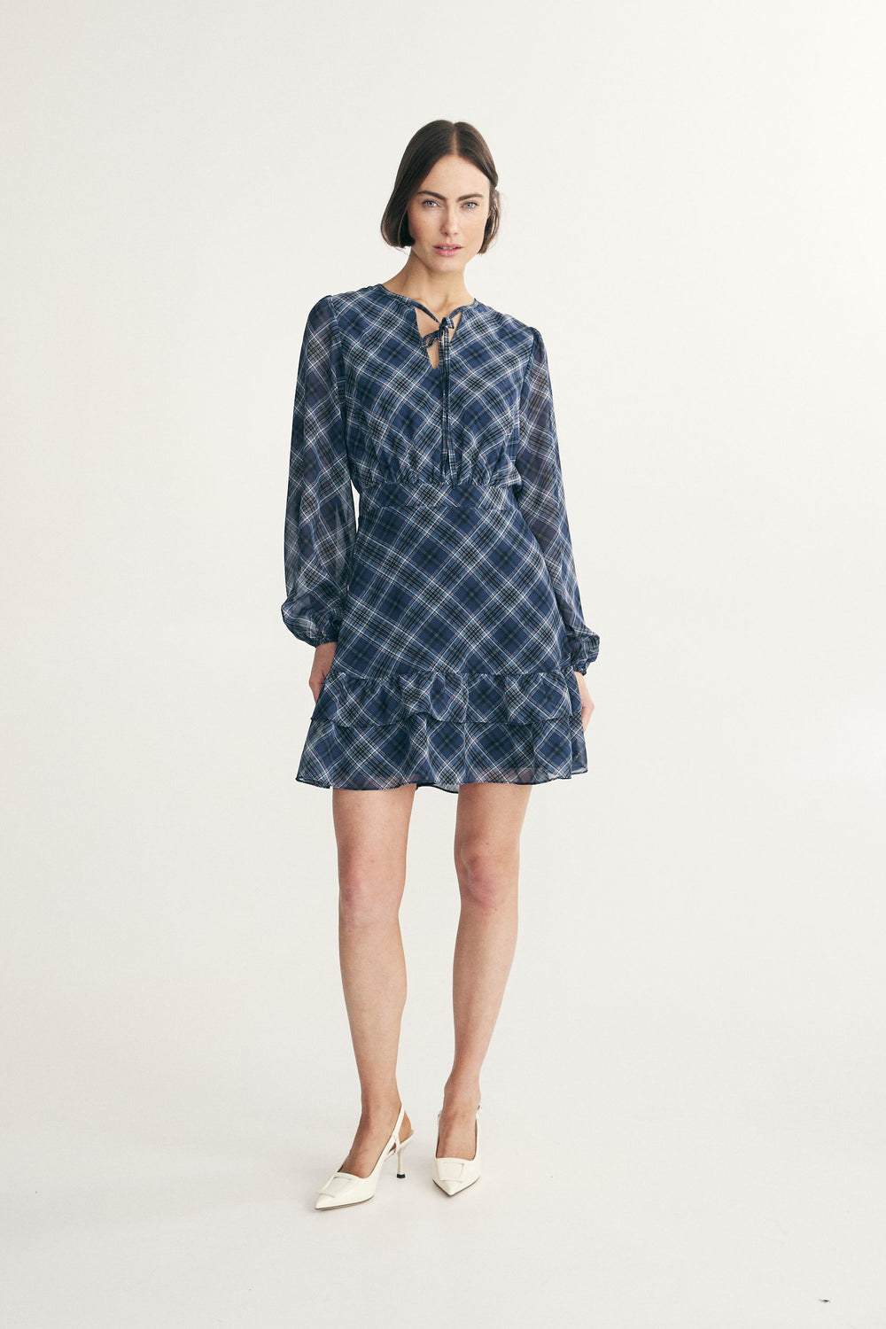 Robe fluide à carreaux