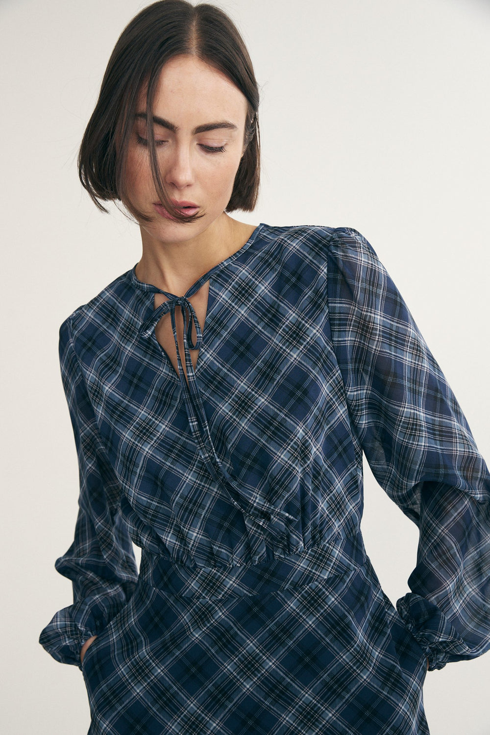 Robe fluide à carreaux