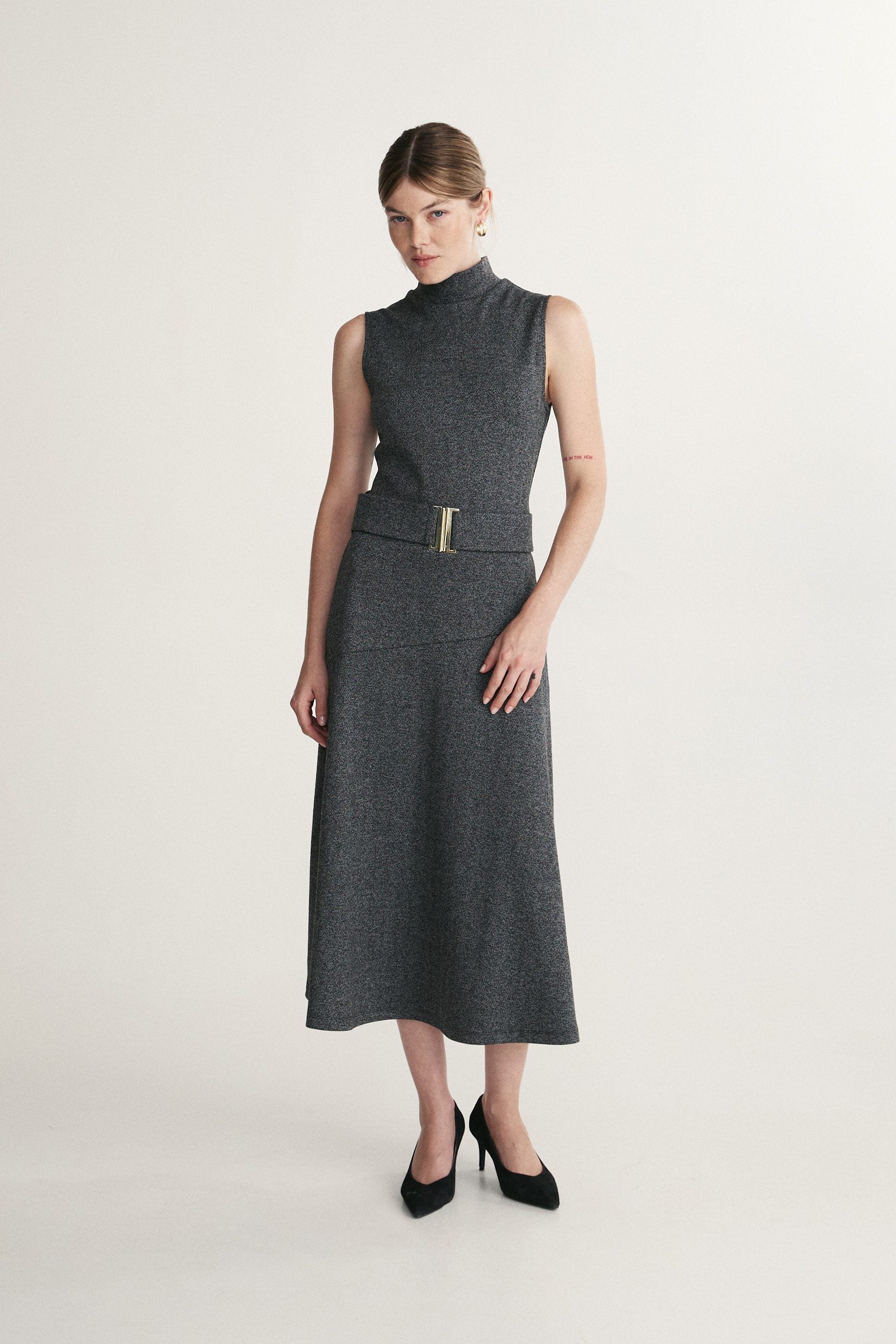 Robe longue à chevrons