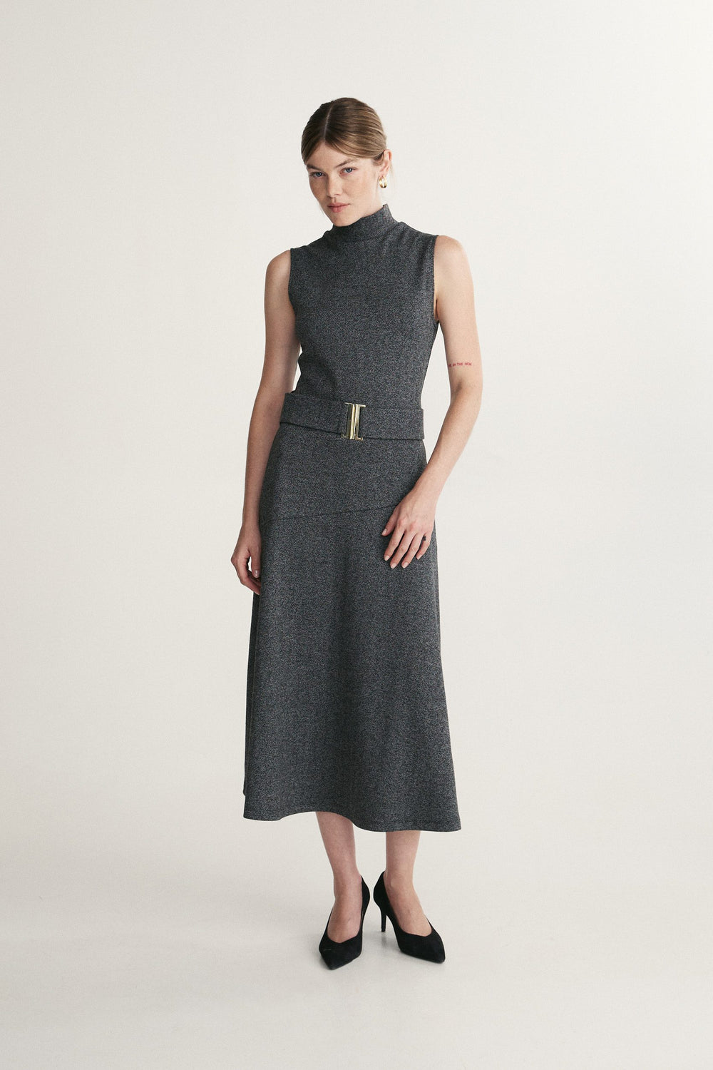 Robe longue à chevrons