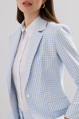 Fitted gingham blazer