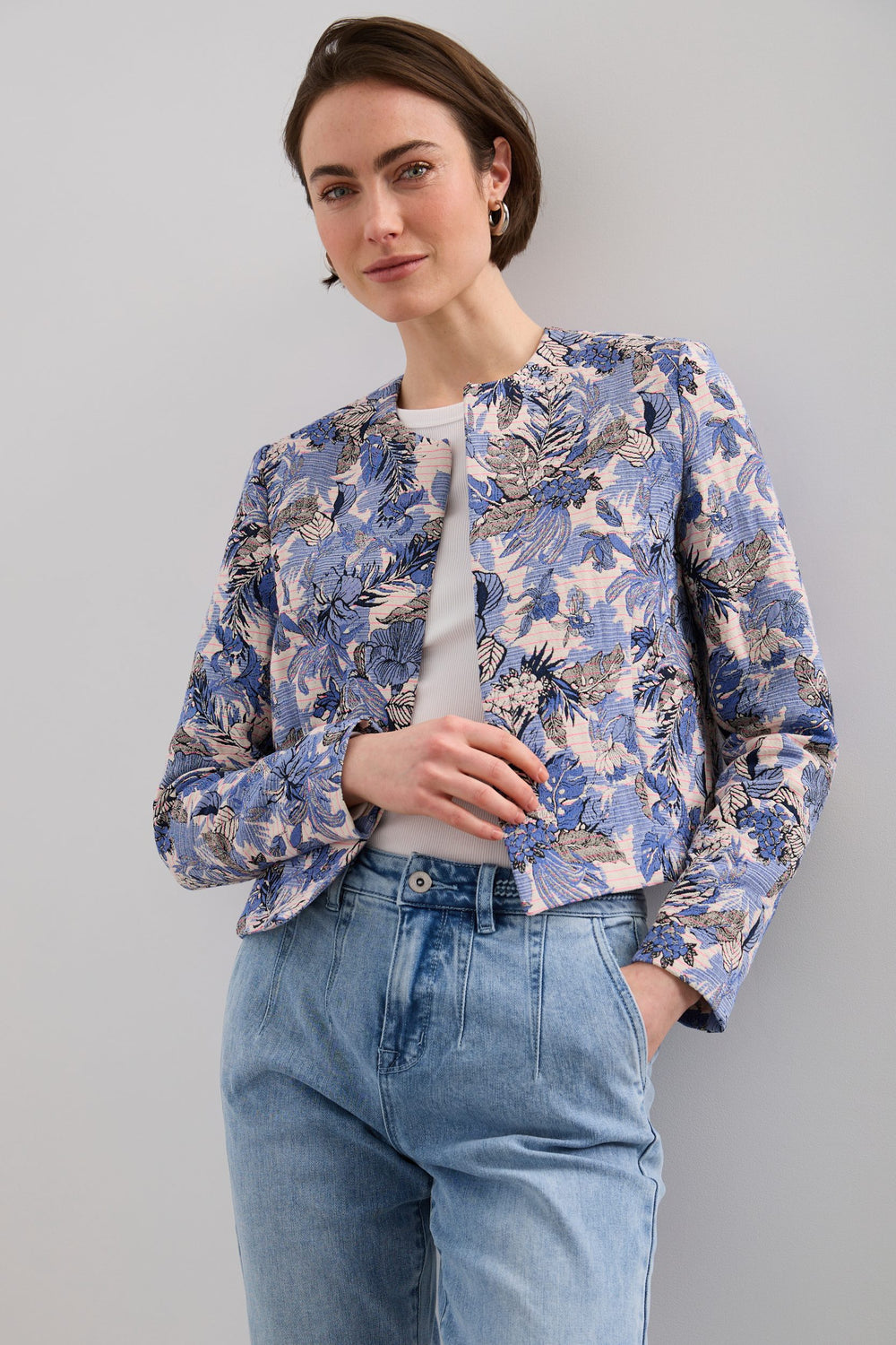 Veston court en jacquard