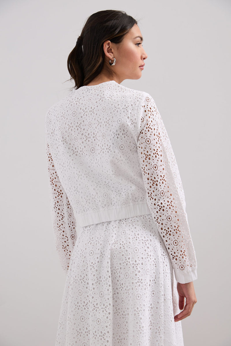 Broderie anglaise bomber jacket