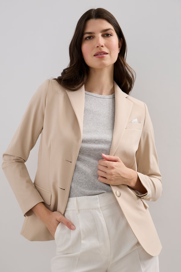 Fitted jacket with pocket scarf