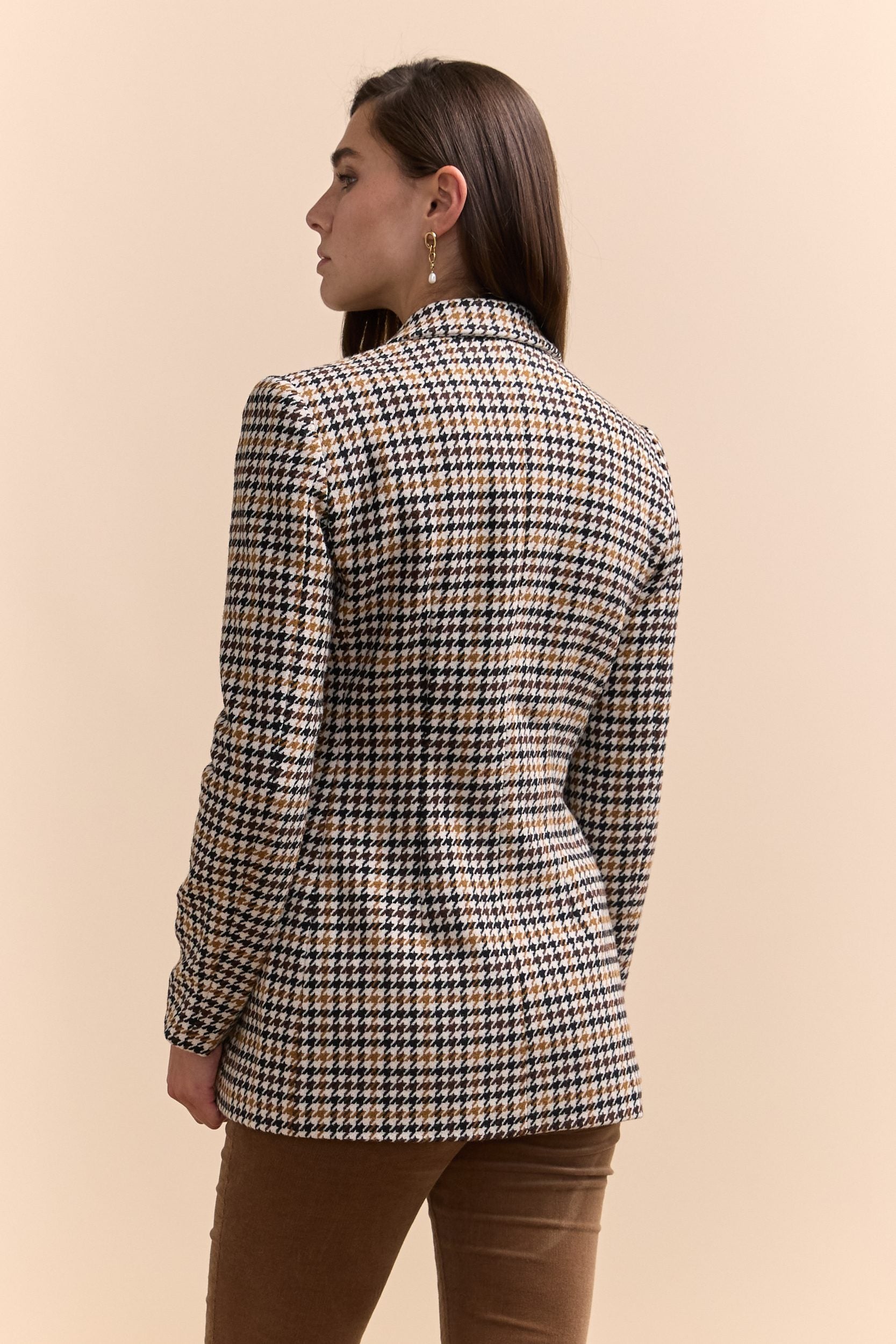 Fitted check blazer on sale