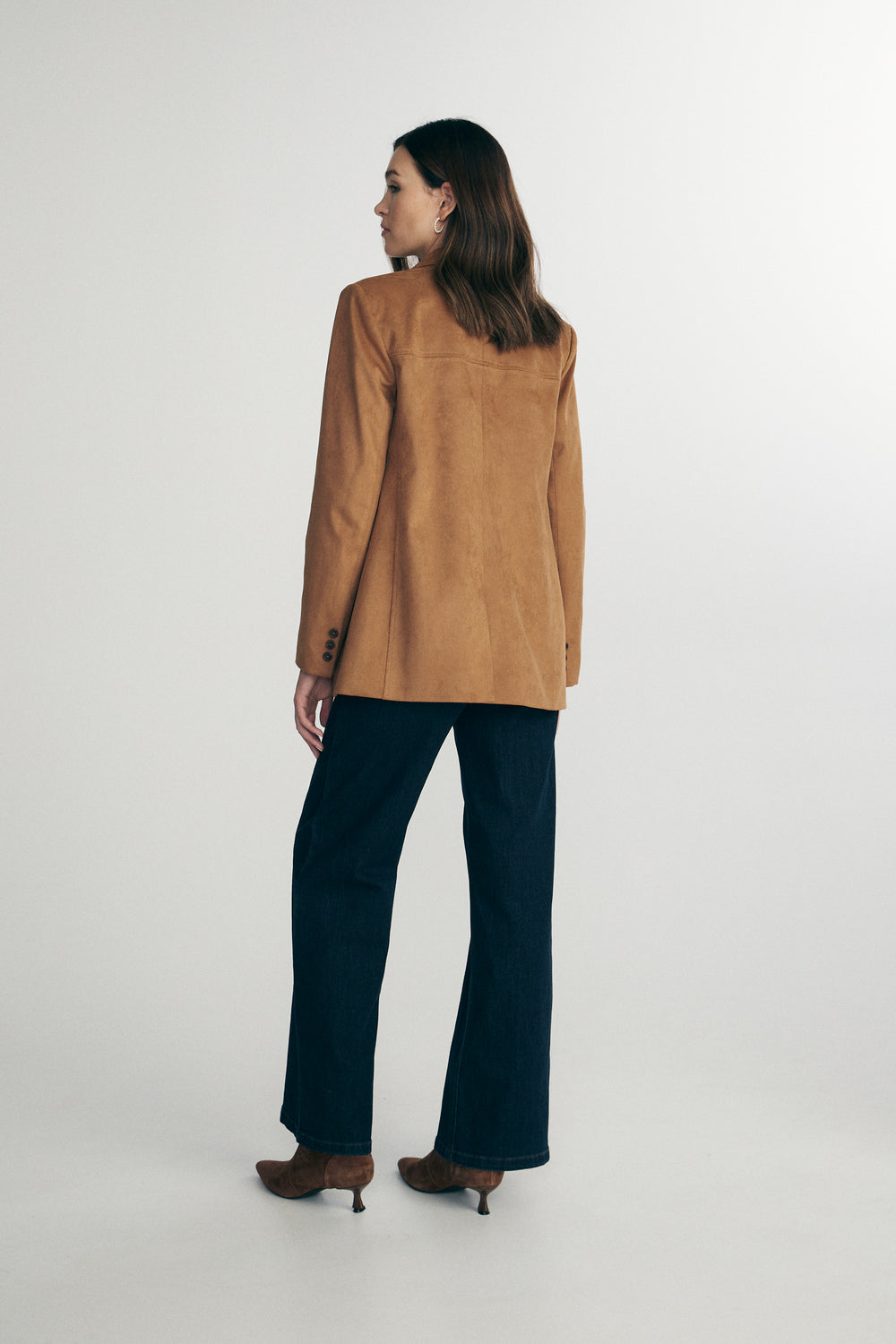 Veston ample en faux suède
