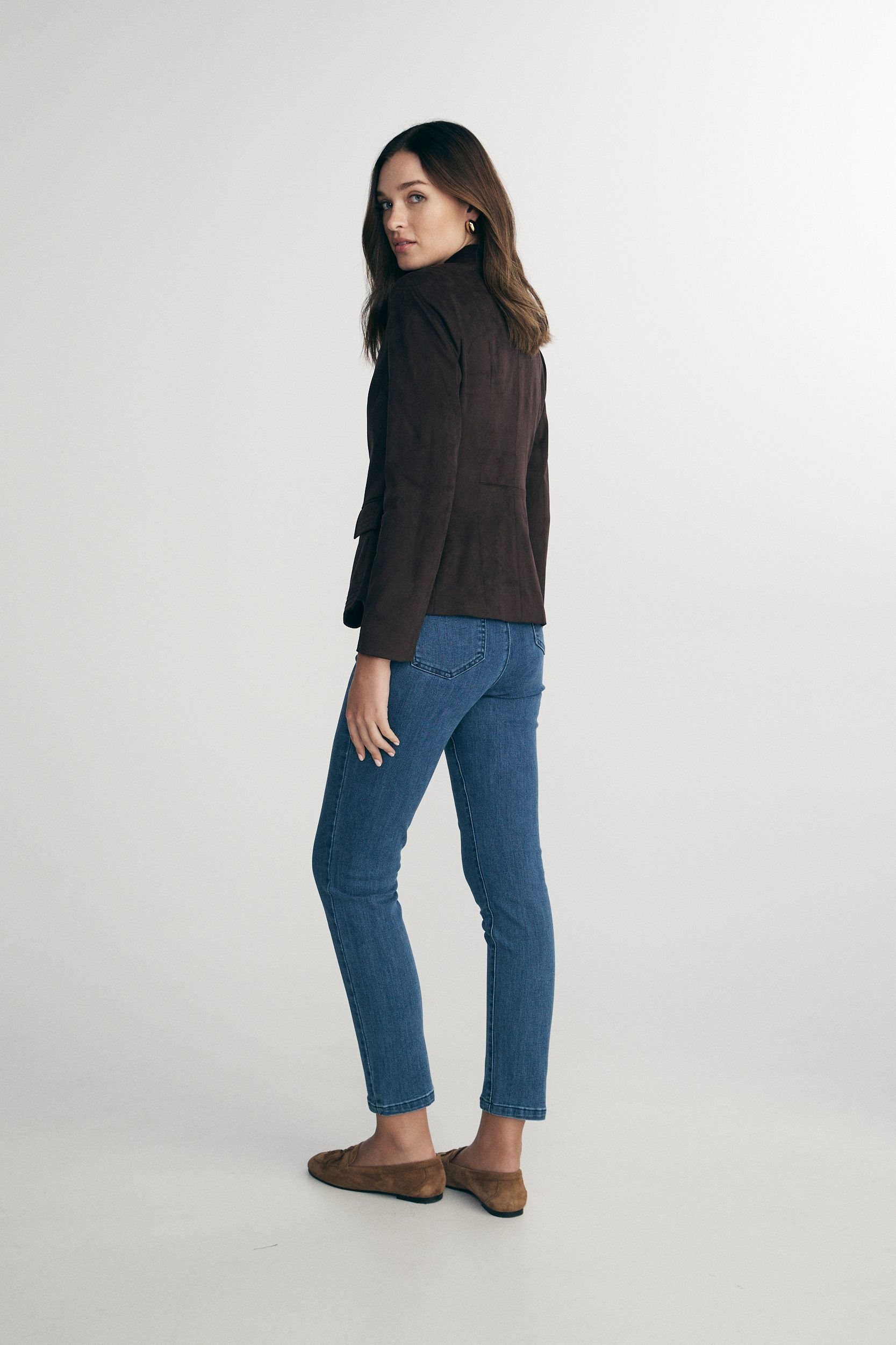 Vegan suede fitted jacket