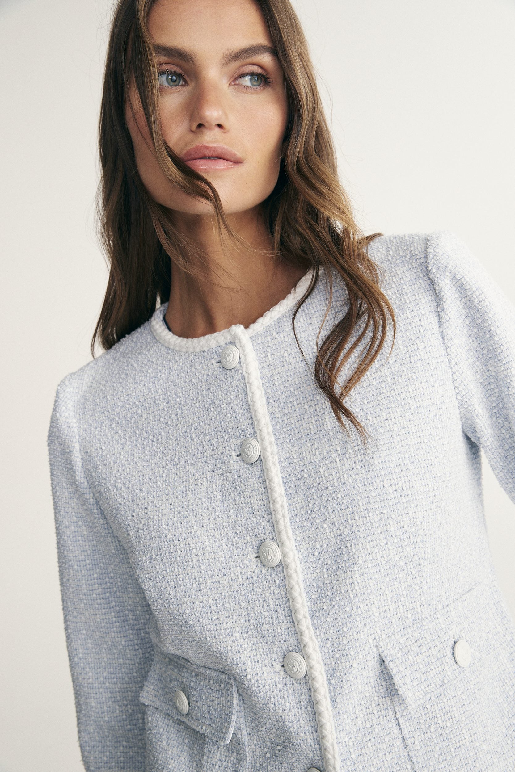 Stretch jacket with ribbon