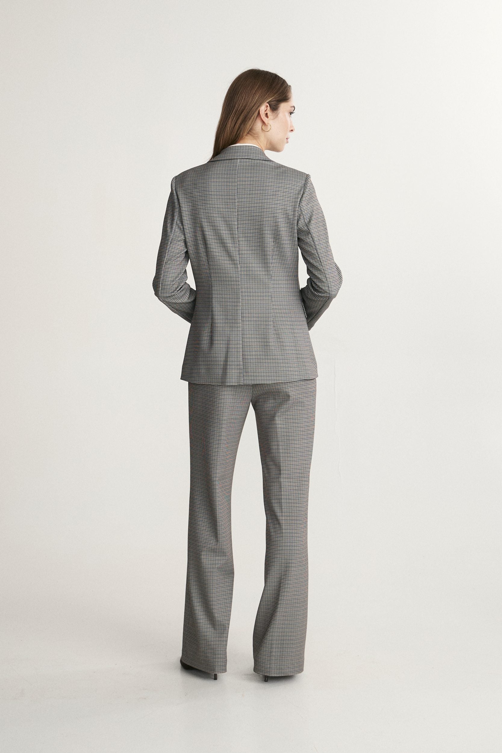 Fitted Long Jacquard Blazer