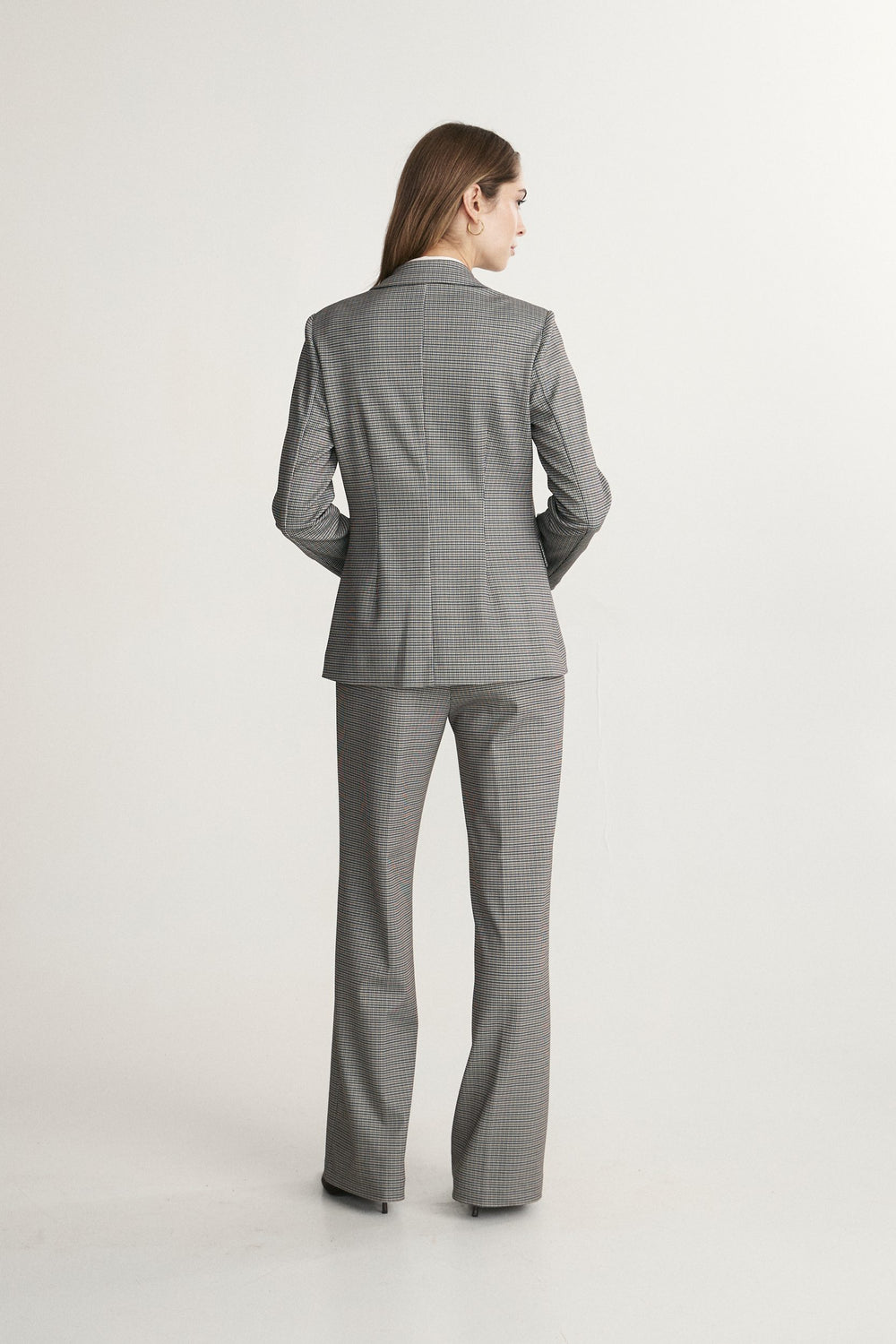 Fitted Long Jacquard Blazer