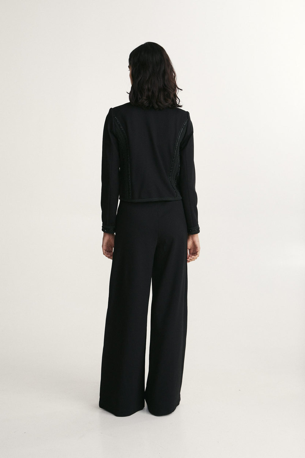 Ponte jacket with embroidery