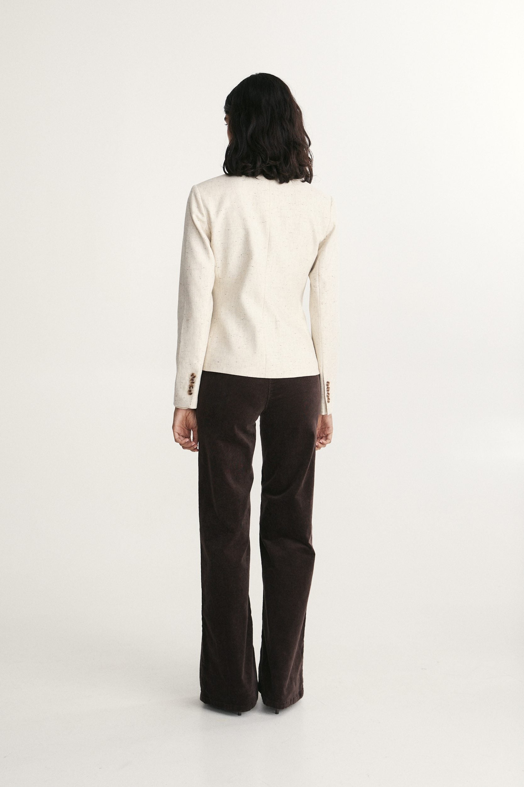 Tweed jacket with felt under collar