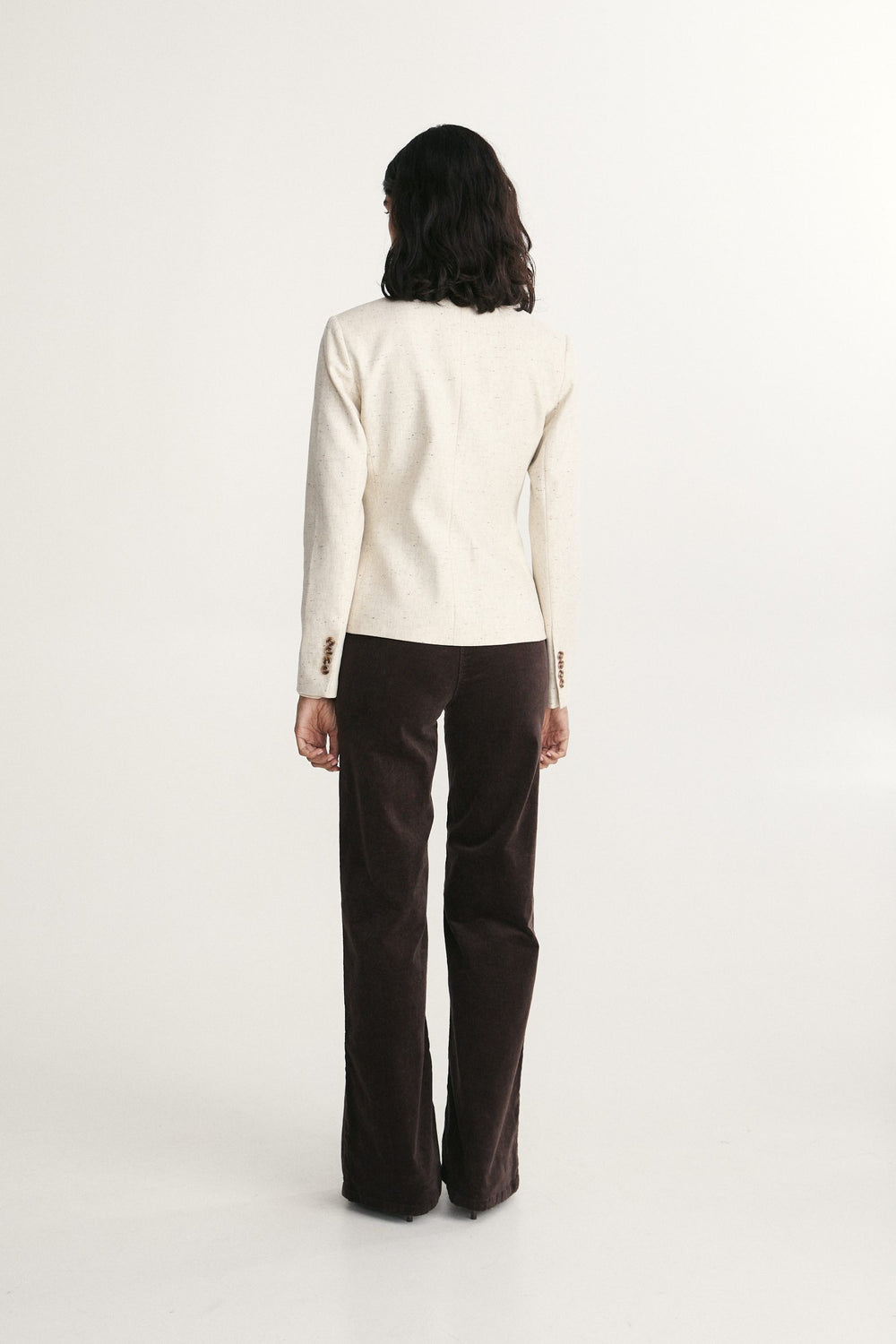 Tweed jacket with felt under collar