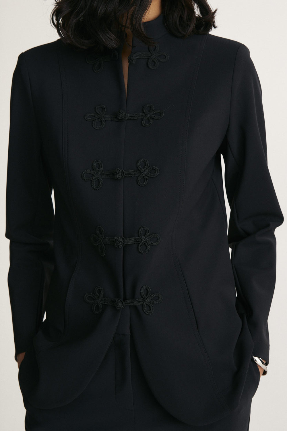 Jacket with front button detail