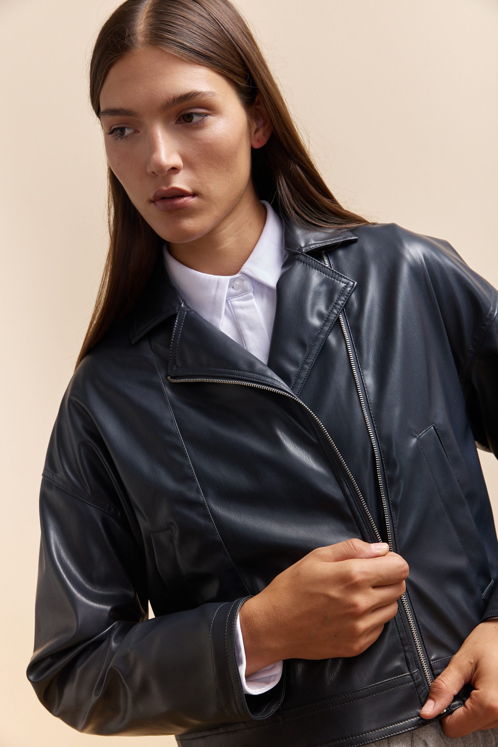 Perfecto ample en cuir végétalien